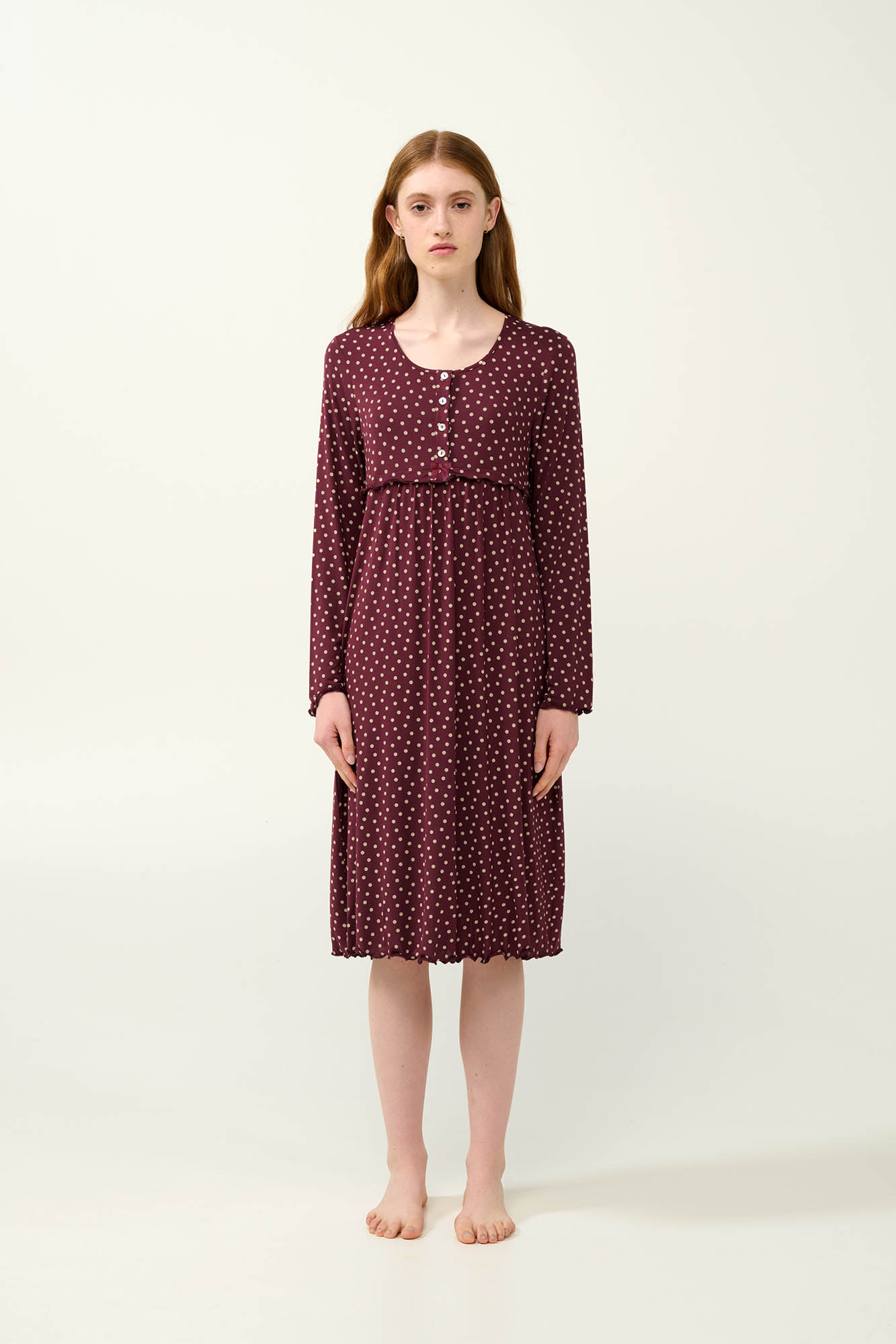 Micromodal Πουά Νυχτικό Εγκυμοσύνης και Θηλασμού