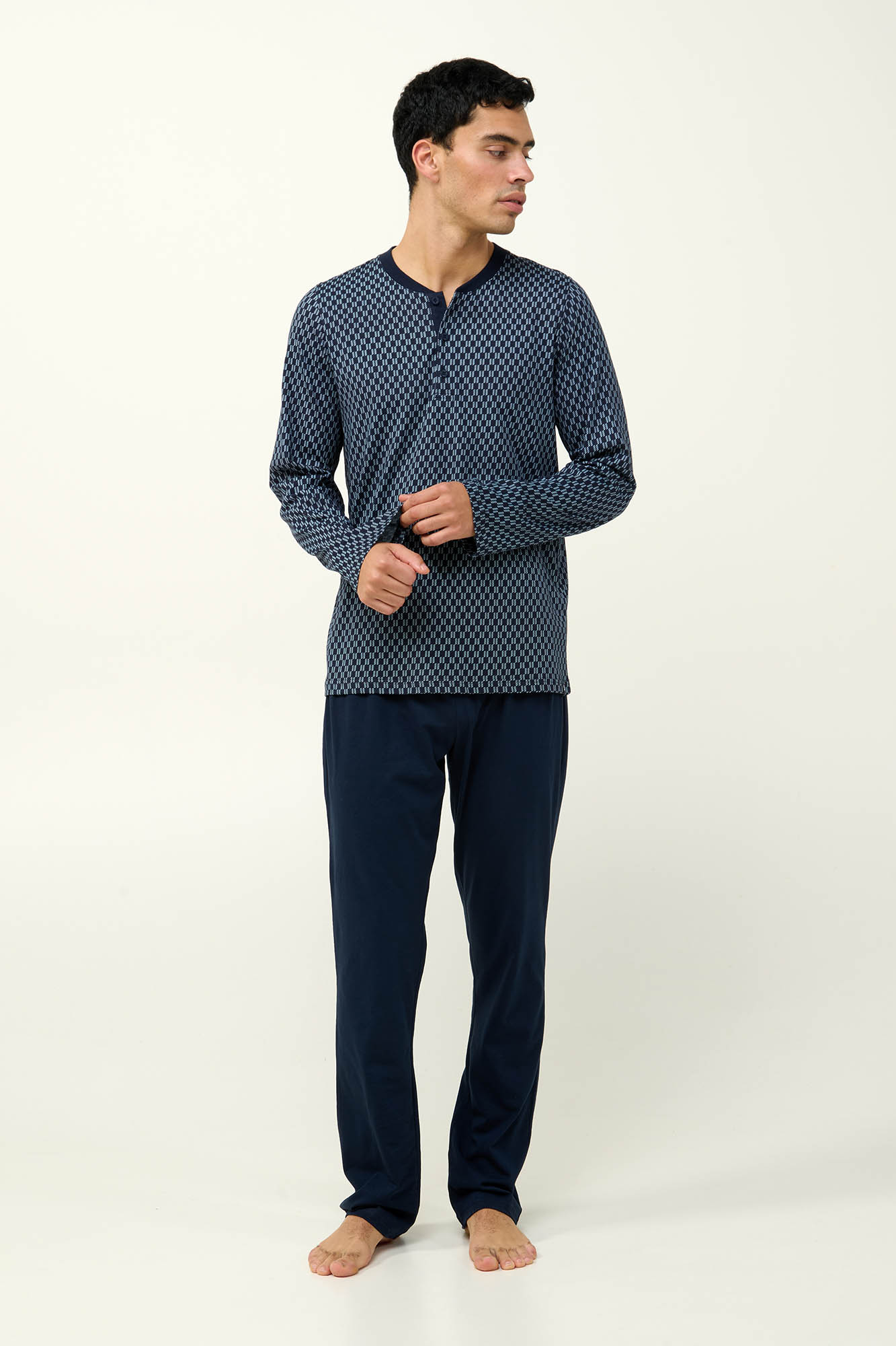 Ανδρική Βαμβακερή Πυτζάμα με Πατιλέτα