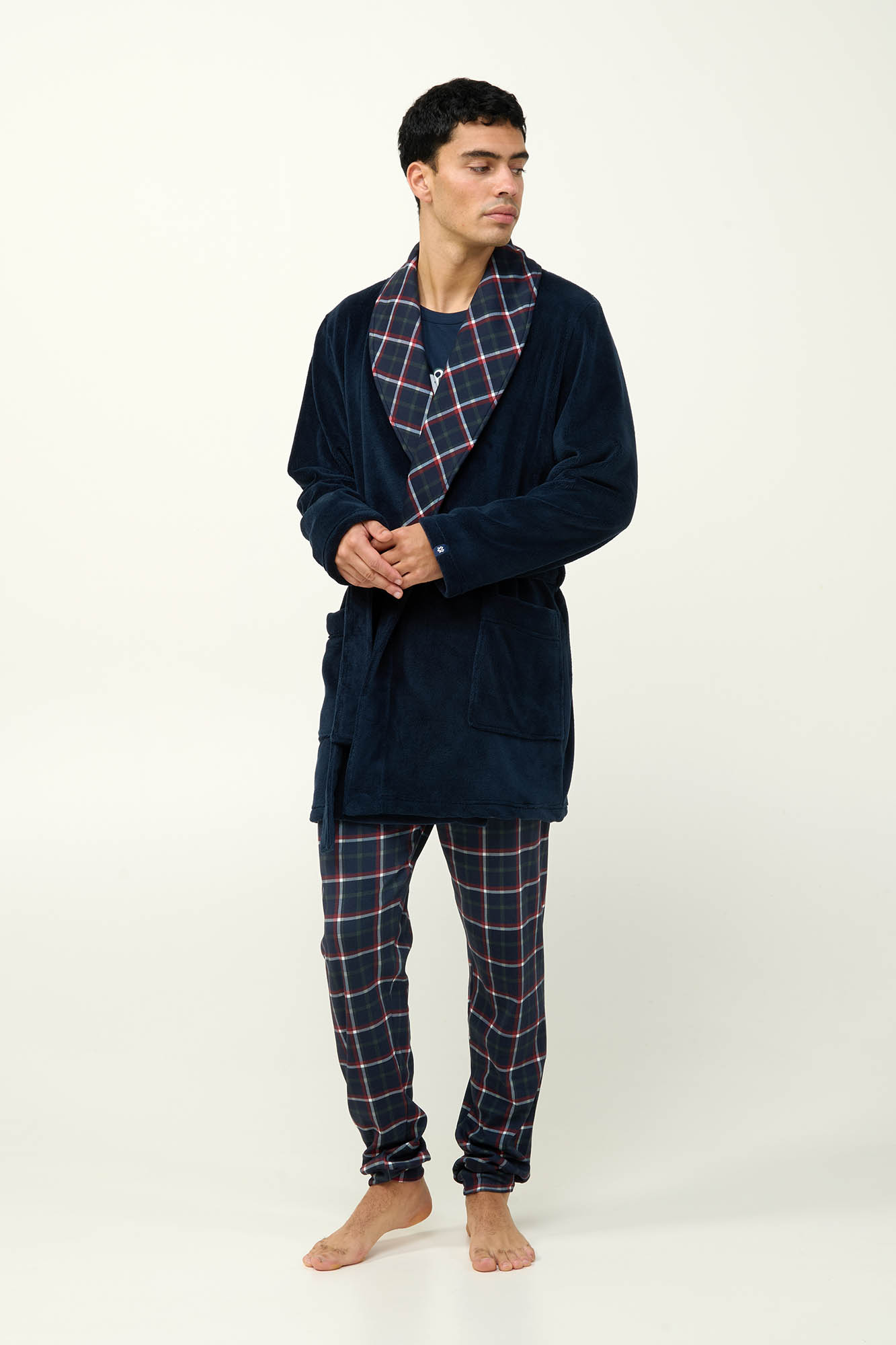 Ανδρική Σταυρωτή Fleece Ρόμπα