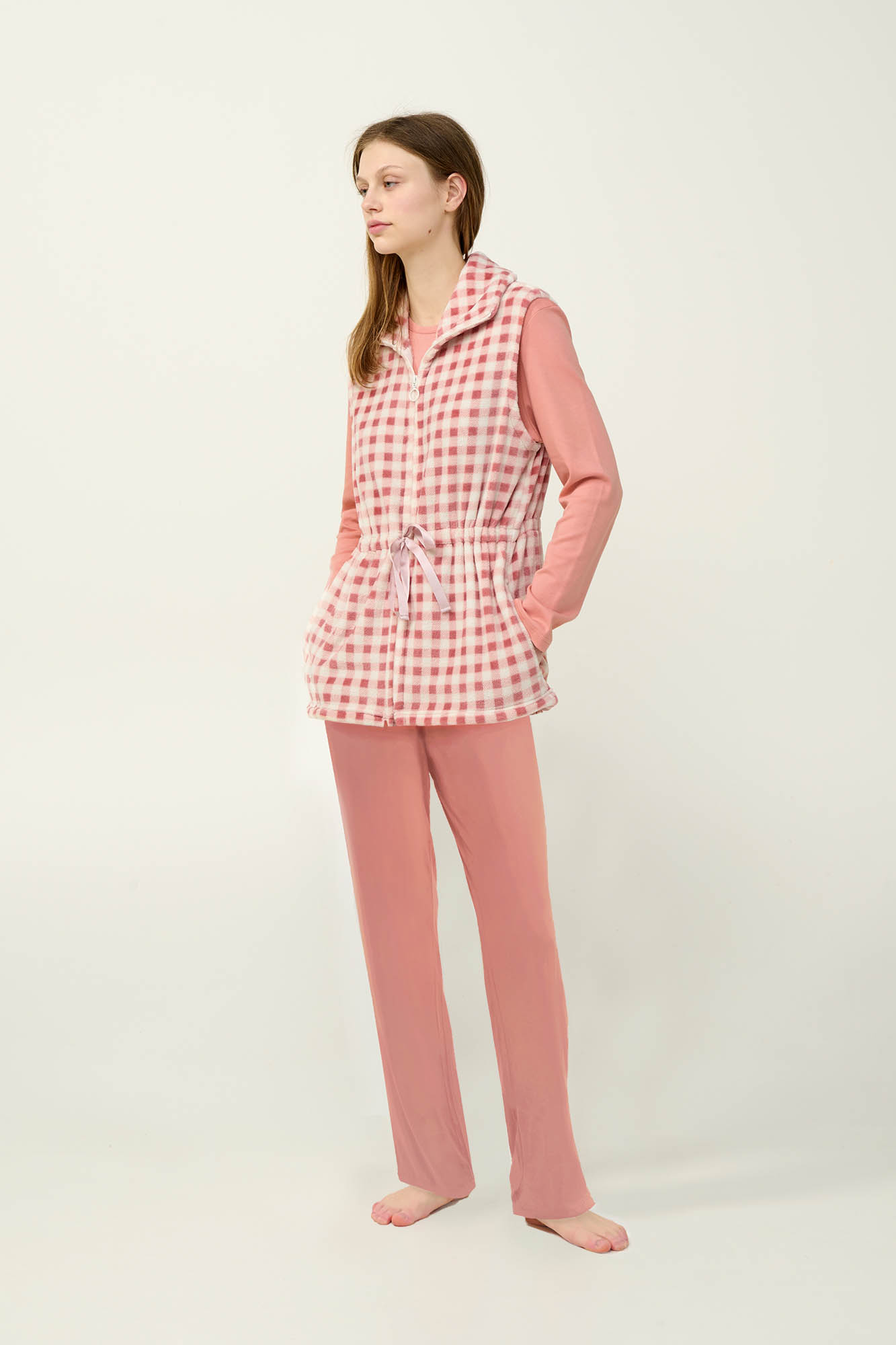 Γυναικείο Καρό Fleece Γιλέκο