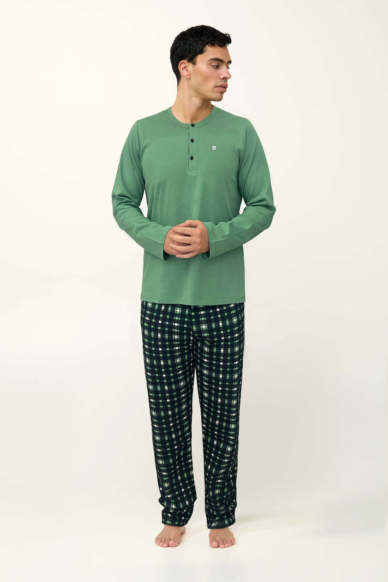 Ανδρική Βαμβακερή Πυτζάμα με Πατιλέτα