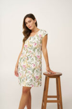 Micromodal Νυχτικό με Botanical Print - Image 2