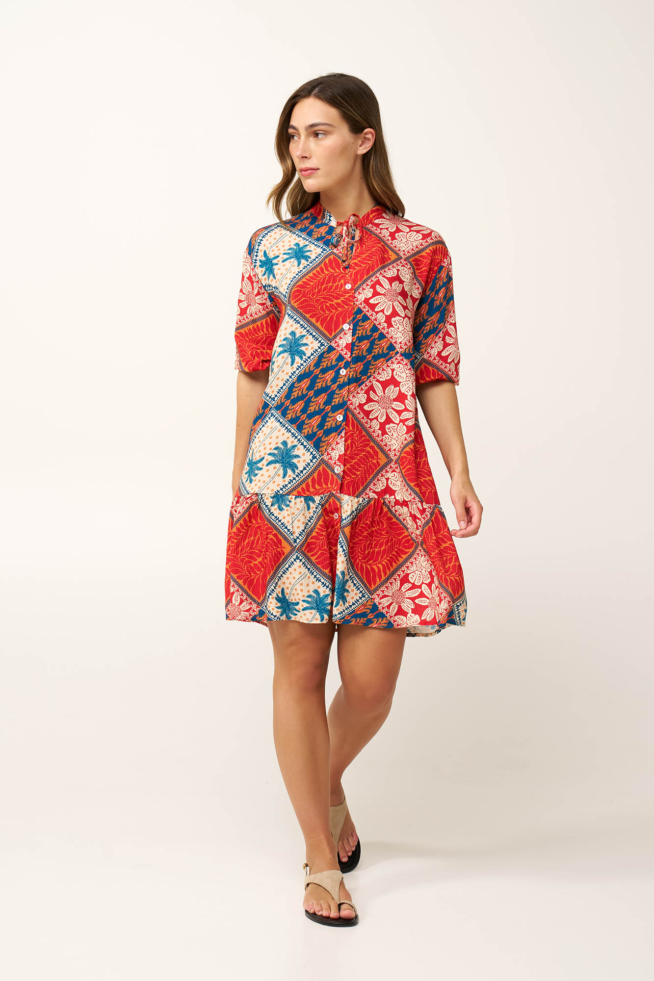 Καλοκαιρινό Κουμπωτό Φόρεμα από Ποπλίνα