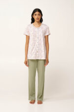 Γυναικεία Βαμβακερή Πυτζάμα με Κουμπιά - Image 2