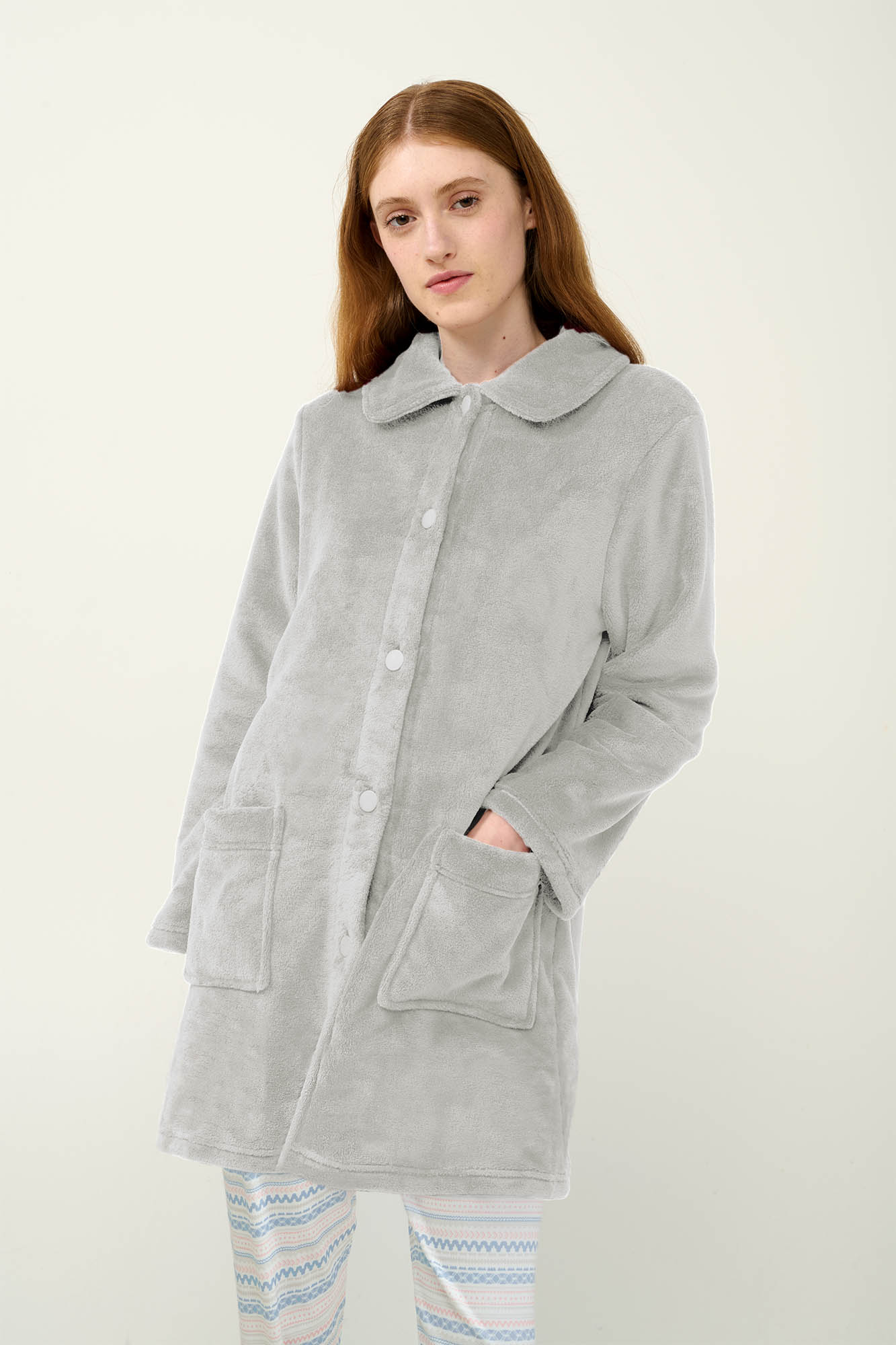 Γυναικεία Ρόμπα Fleece με Κουμπιά