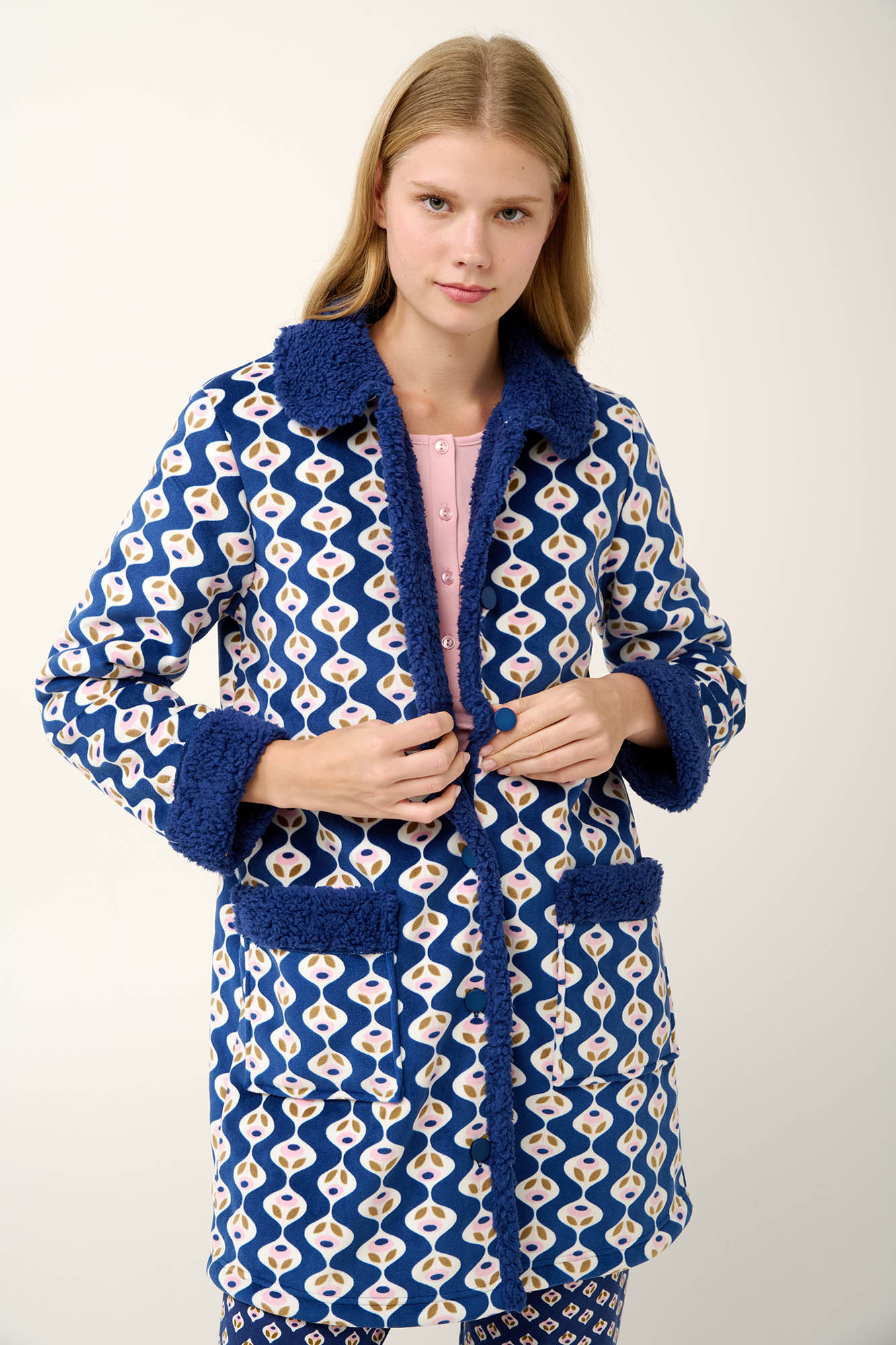 Γυναικεία Ρόμπα Fleece με Κουμπιά