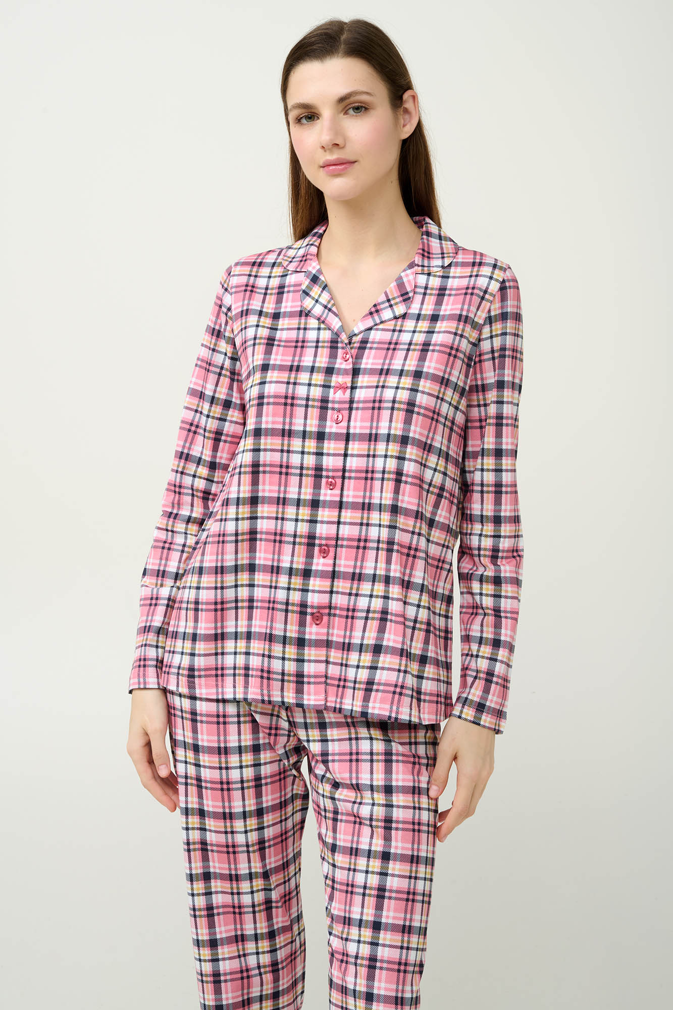 Κουμπωτή Καρό Γυναικεία Πυτζάμα
