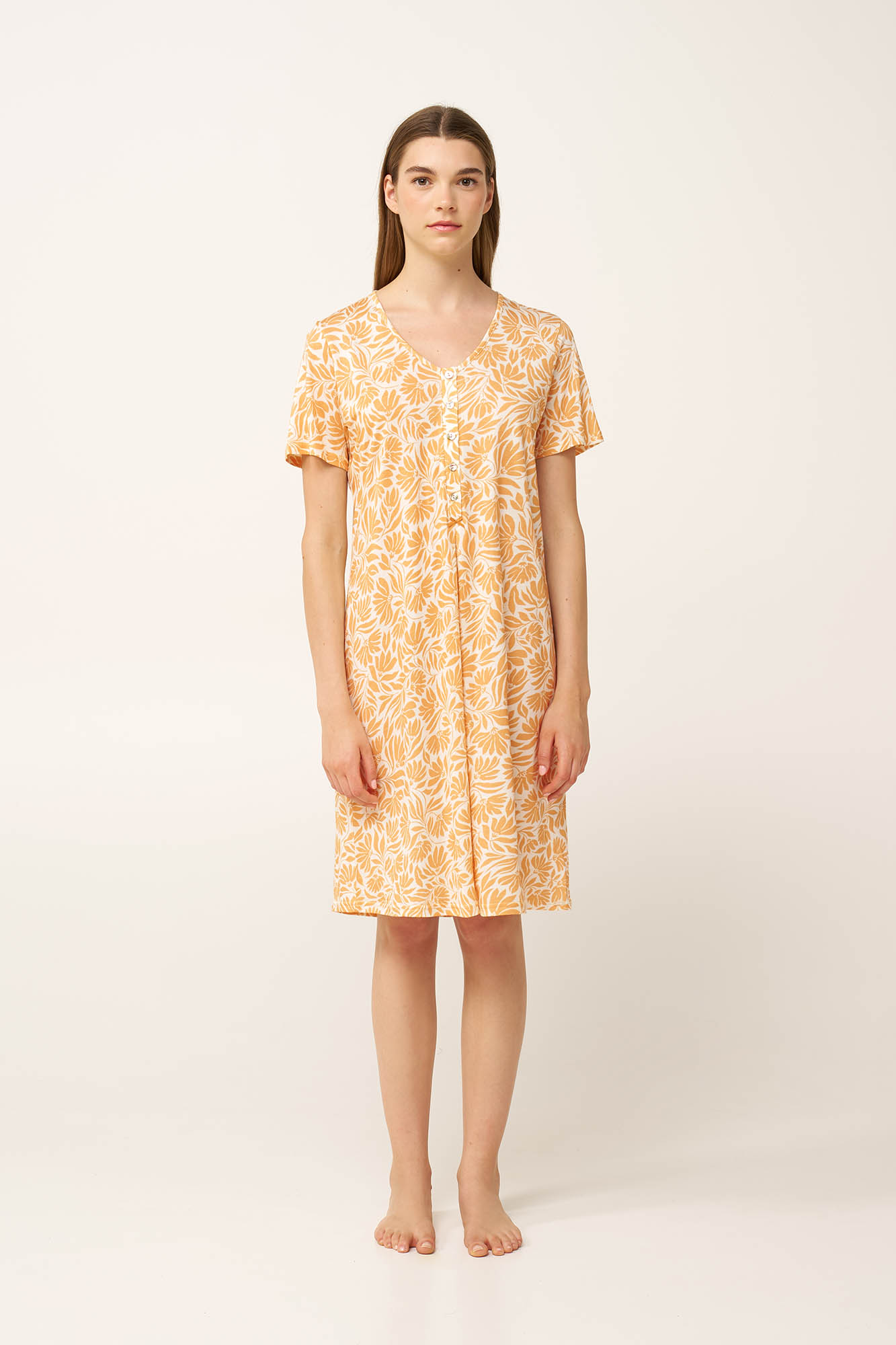 2_0178257422 Νυχτικό Cotton-Modal με Πατιλέτα και Πιέτα