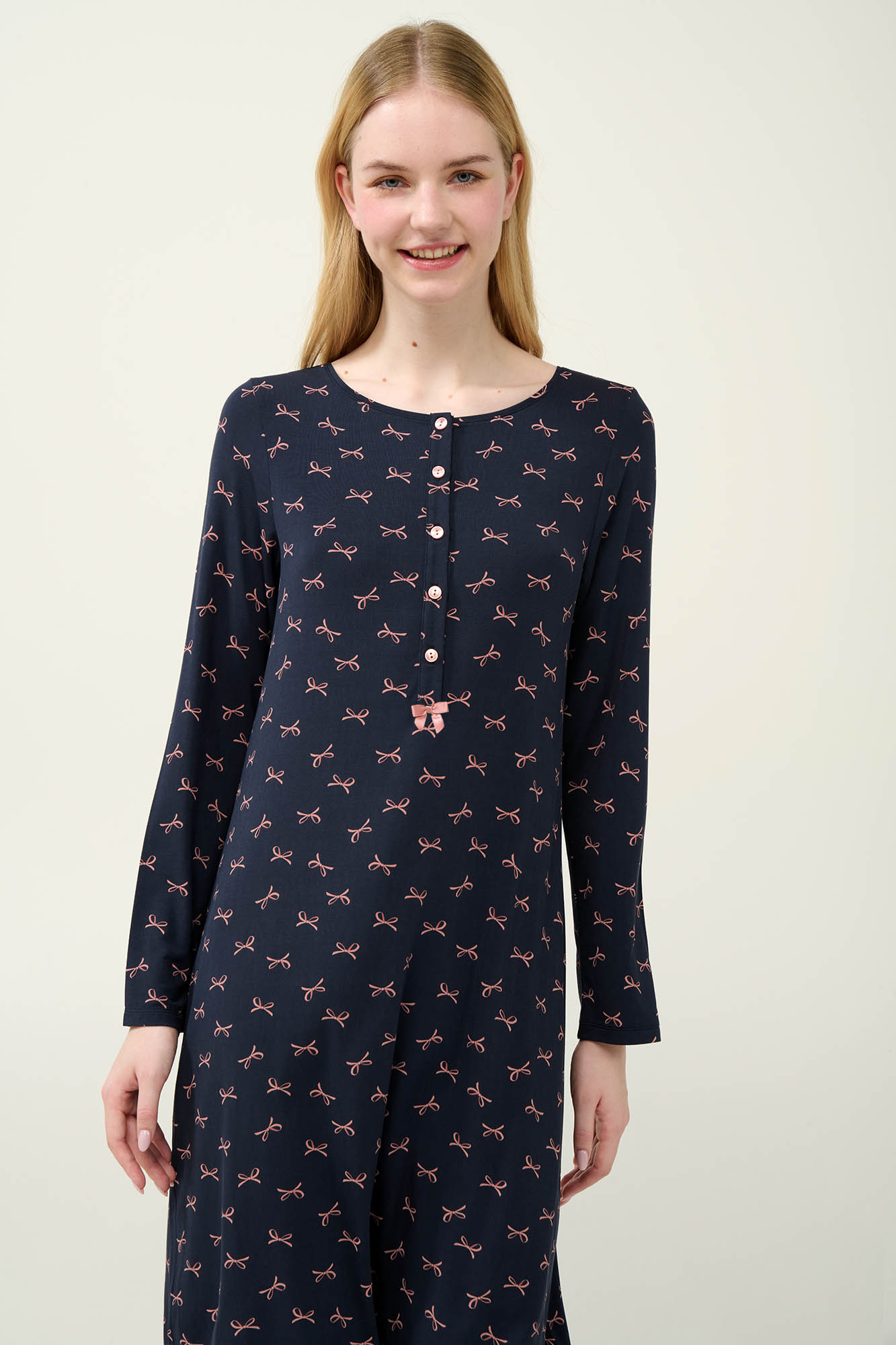 Νυχτικό Micromodal με Φιόγκους και Πατιλέτα