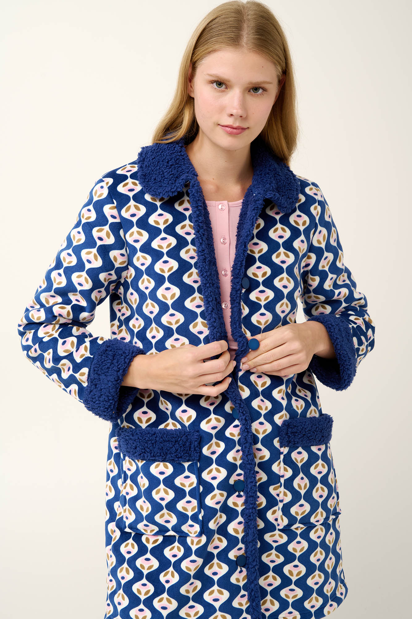 Γυναικεία Ρόμπα Fleece με Κουμπιά