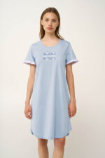 Βαμβακερό Νυχτικο με Κοντό Μανίκι - Image 2