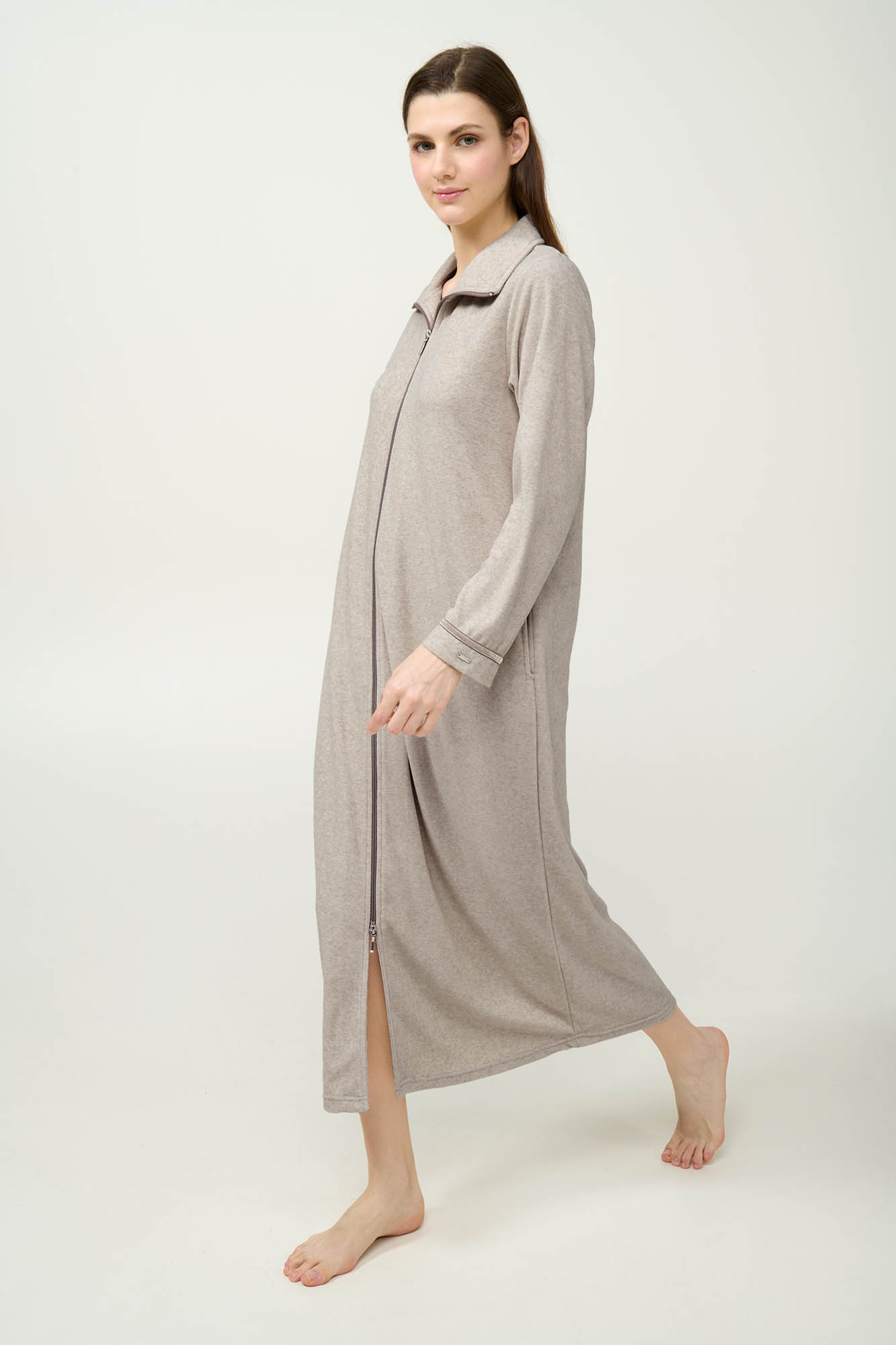 Γυναικεία Frottee Ρόμπα με Φερμουάρ