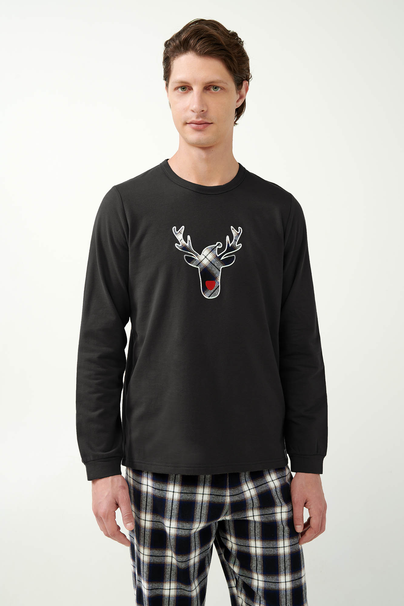 Ανδρικές Πυτζάμες Flannel με Ταρτάν Μοτίβο