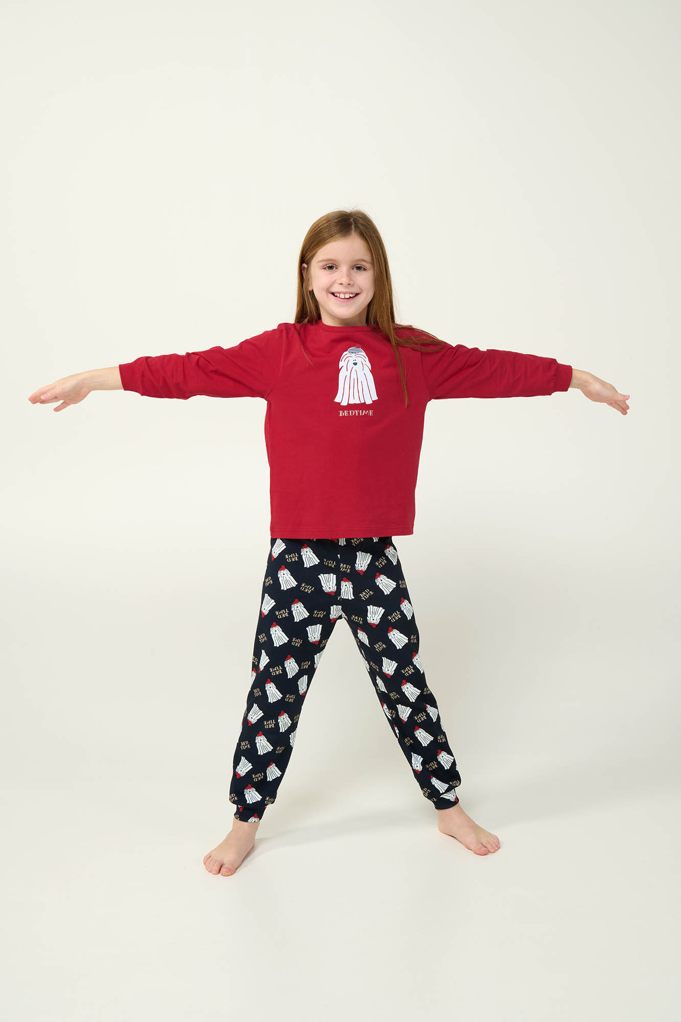 2_0250016510 Παιδική Βαμβακερή Πυτζάμα με Μανσέτες