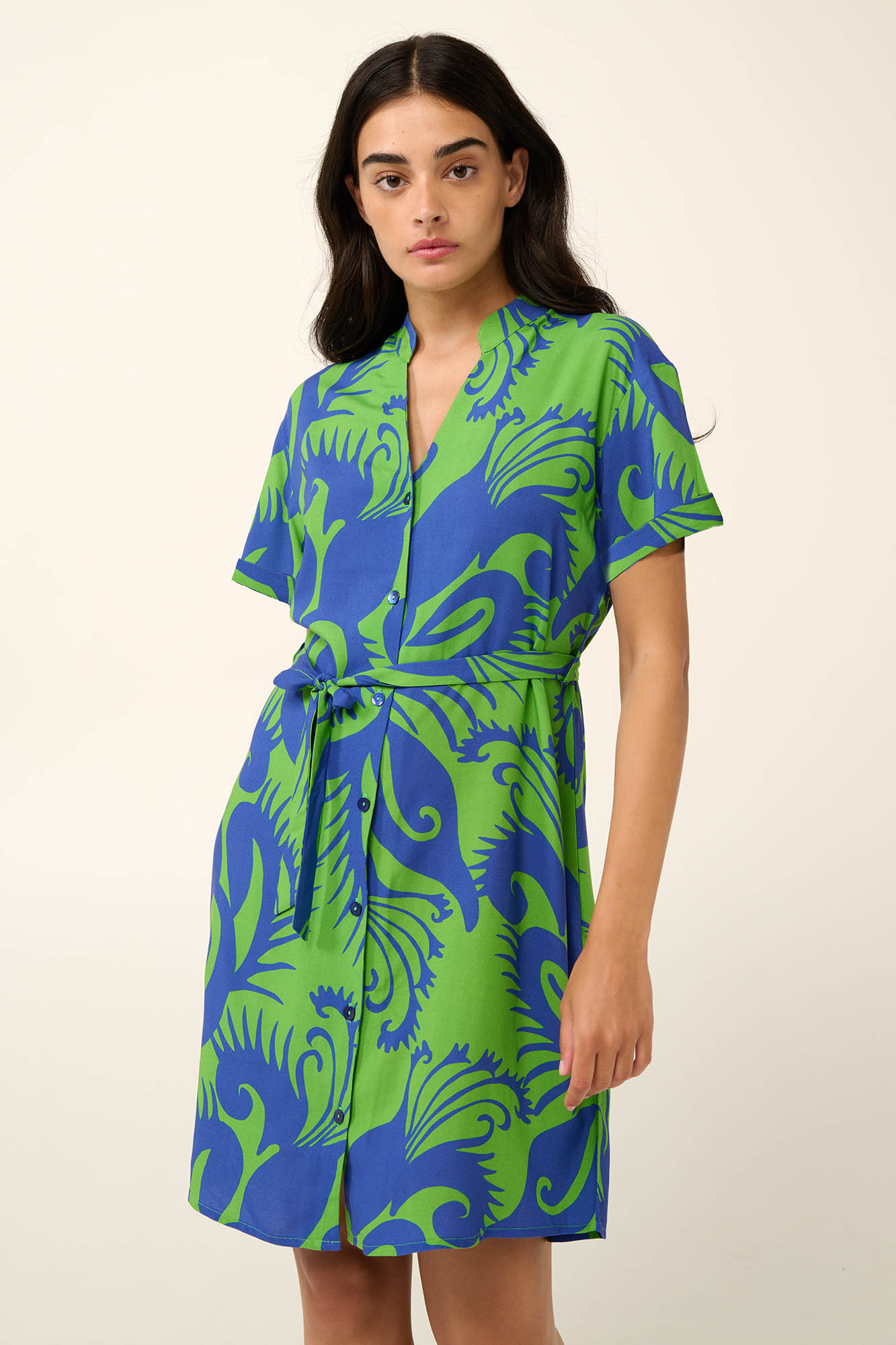 Καλοκαιρινό Κουμπωτό Φόρεμα από Ποπλίνα