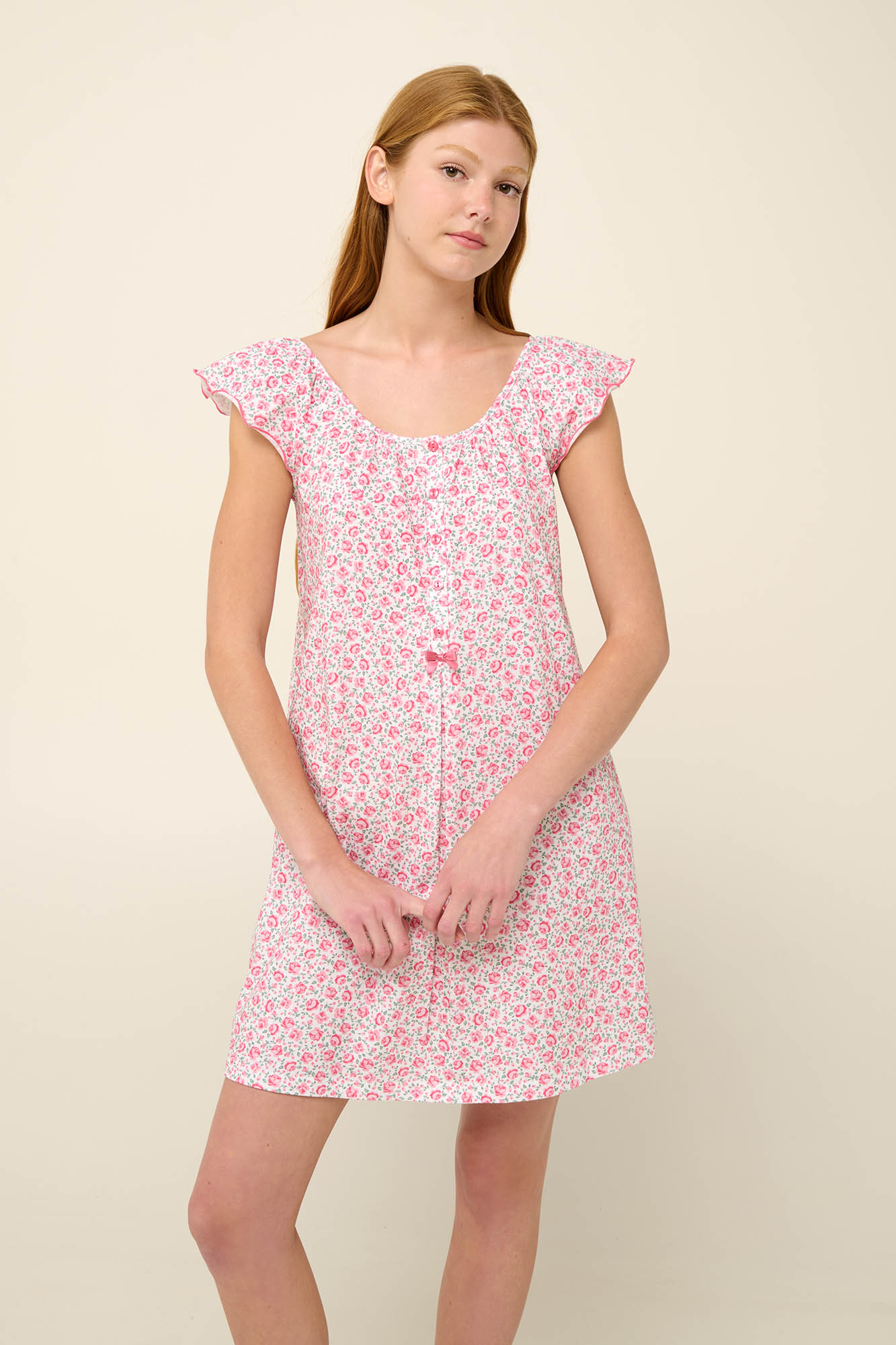 2_0283014948 Καλοκαιρινό Νυχτικό από Βαμβάκι με Πιέτα