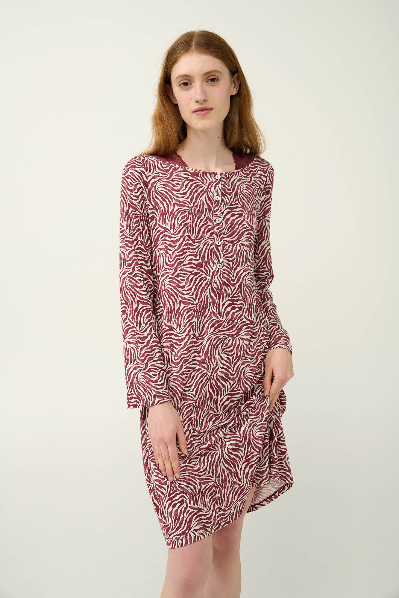 2_0313204987 Νυχτικό Micromodal με Πατιλέτα και Δαντέλα