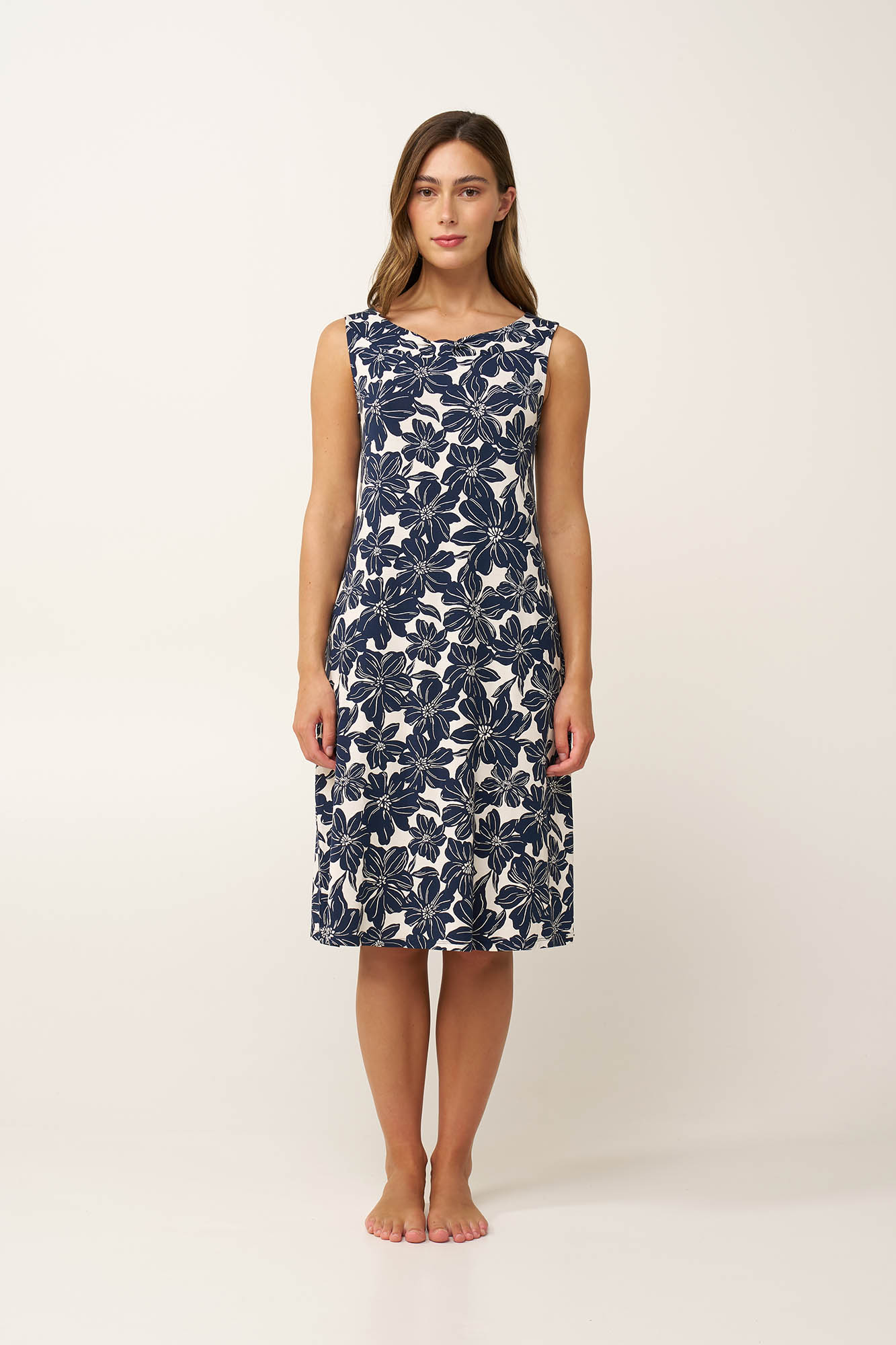 Micromodal Αμάνικο Φλοράλ Νυχτικό