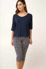 Γυναικεία Micromodal Πυτζάμα με Κάπρι Παντελόνι - Image 2