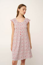 Βαμβακερό Νυχτικό με Πιέτα και Πατιλέτα - Image 2