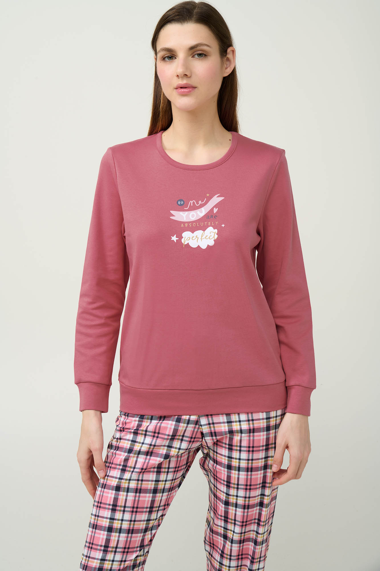 2_0354429515 Βαμβακερή Γυναικεία Πυτζάμα με Μανσέτες