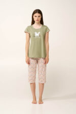 Βαμβακερή Γυναικεία Πυτζάμα Κάπρι - Image 2