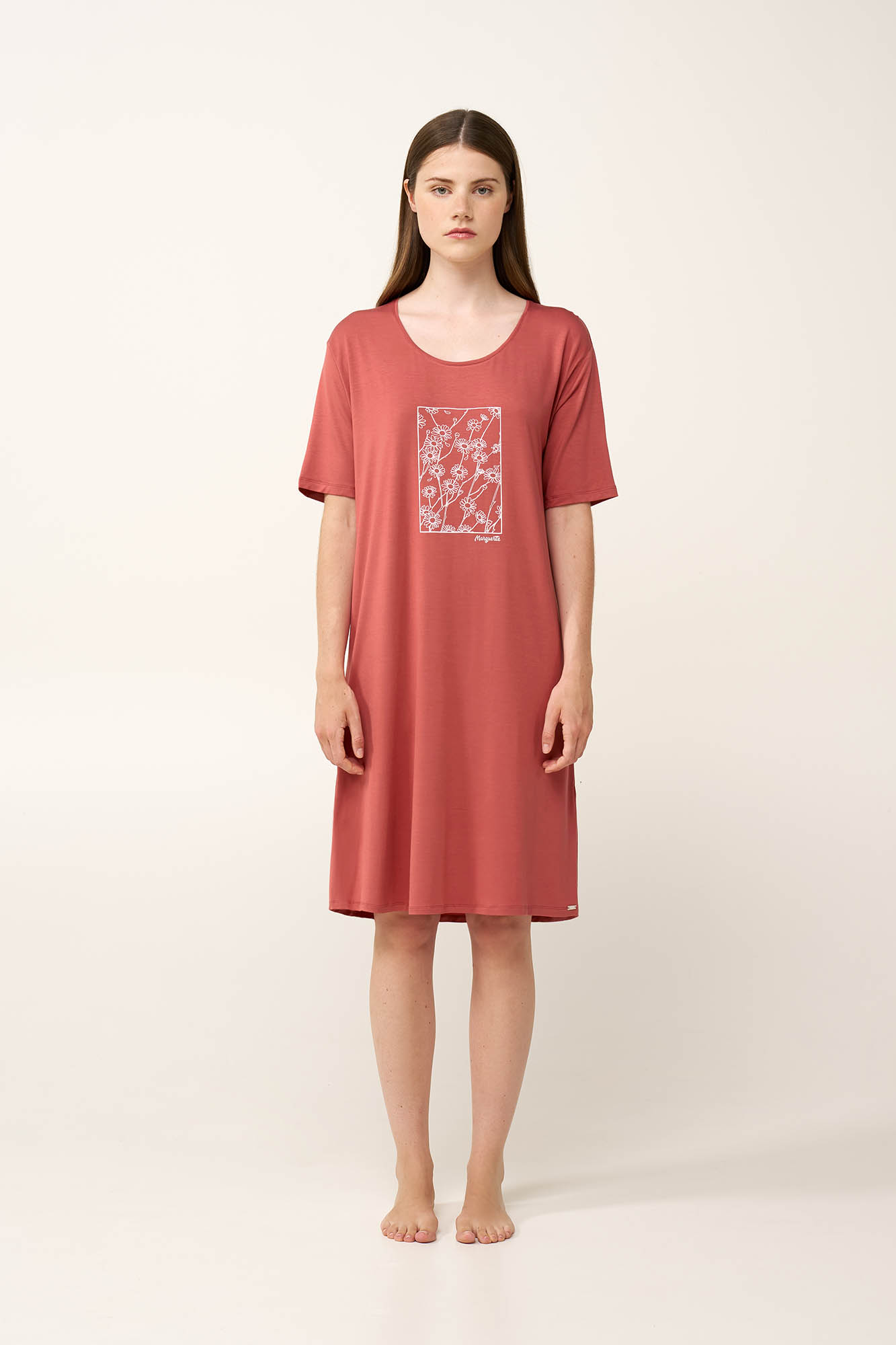 2_0420340984 Νυχτικό Micromodal με Κοντό Μανίκι