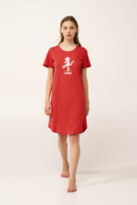 Βαμβακερό Νυχτικό με Κοντό Μανίκι - Image 2