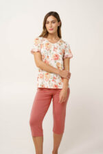 Γυναικεία Φλοράλ Πυτζάμα Micromodal με Πατιλέτα - Image 2