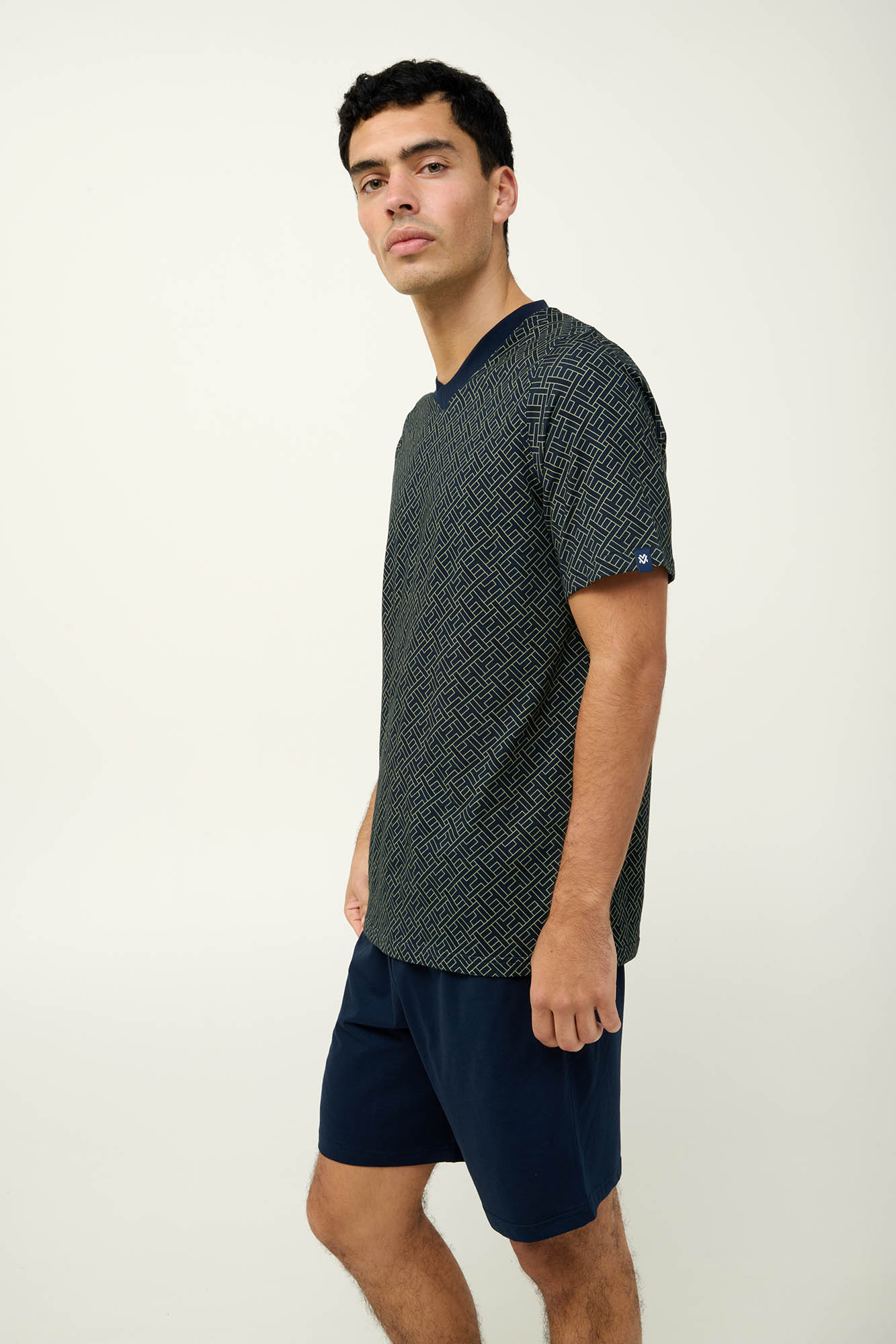 Ανδρική Βαμβακερή Πυτζάμα με Κοντό Μανίκι