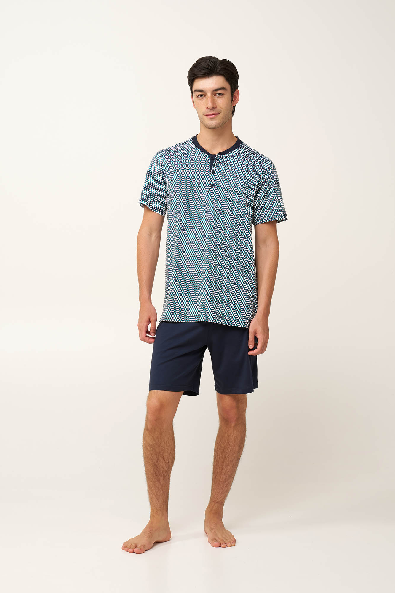Βαμβακερή Ανδρική Πυτζάμα με Πατιλέτα