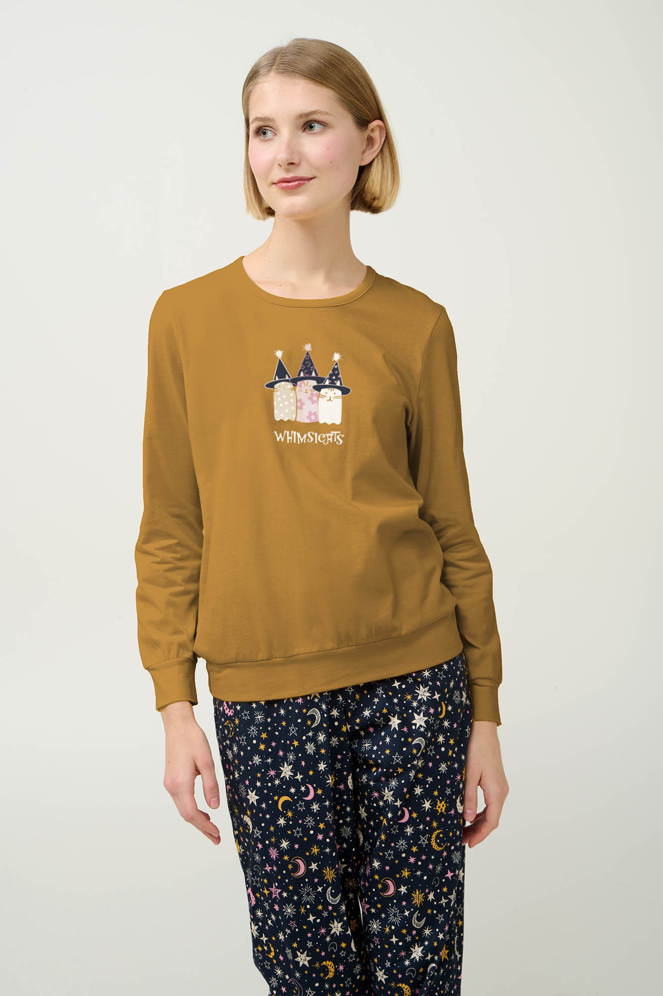 Γυναικεία Βαμβακερή Πυτζάμα με Μανσέτες