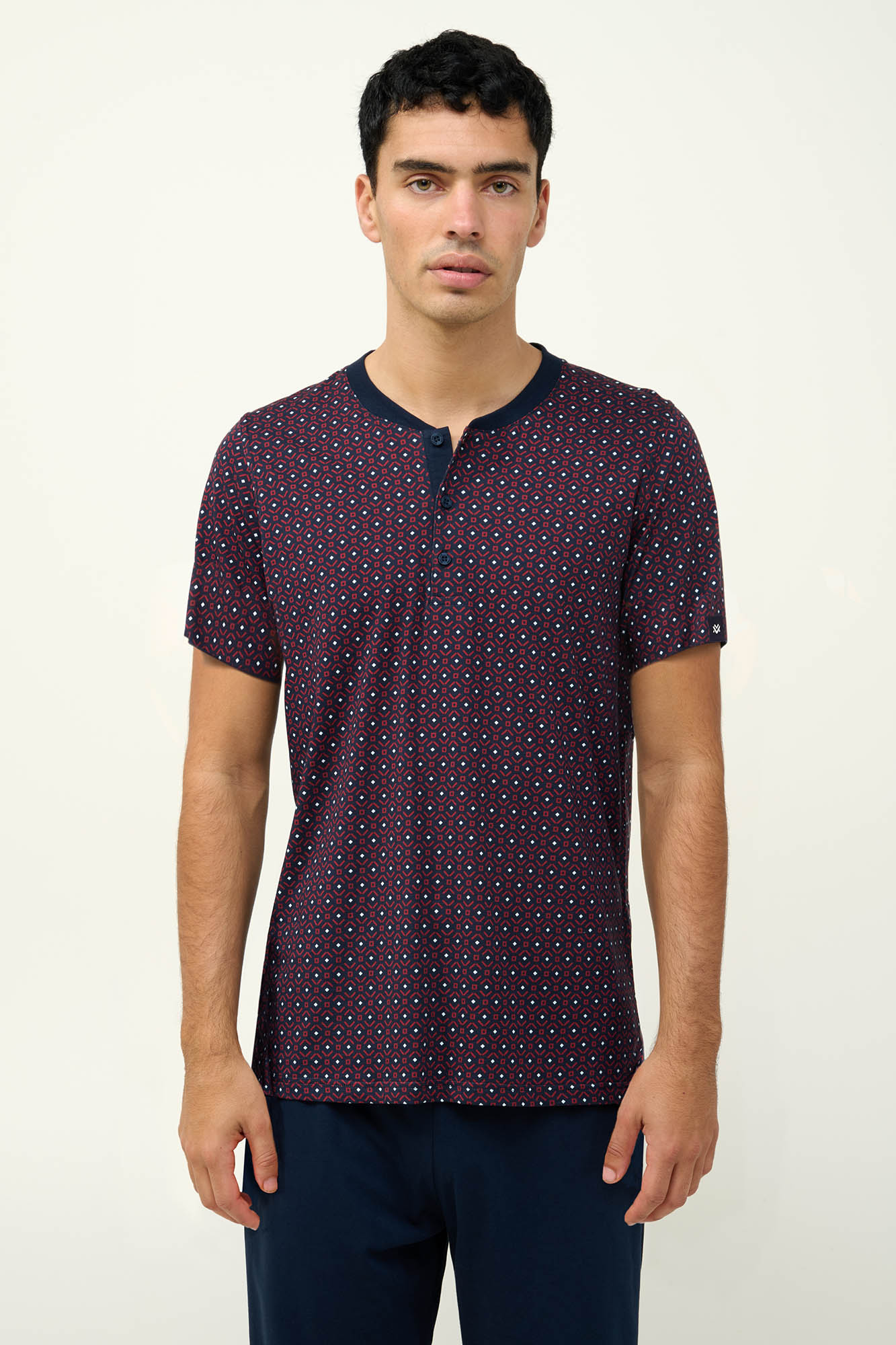 Ανδρική Βαμβακερή Πυτζάμα με Κοντό Μανίκι