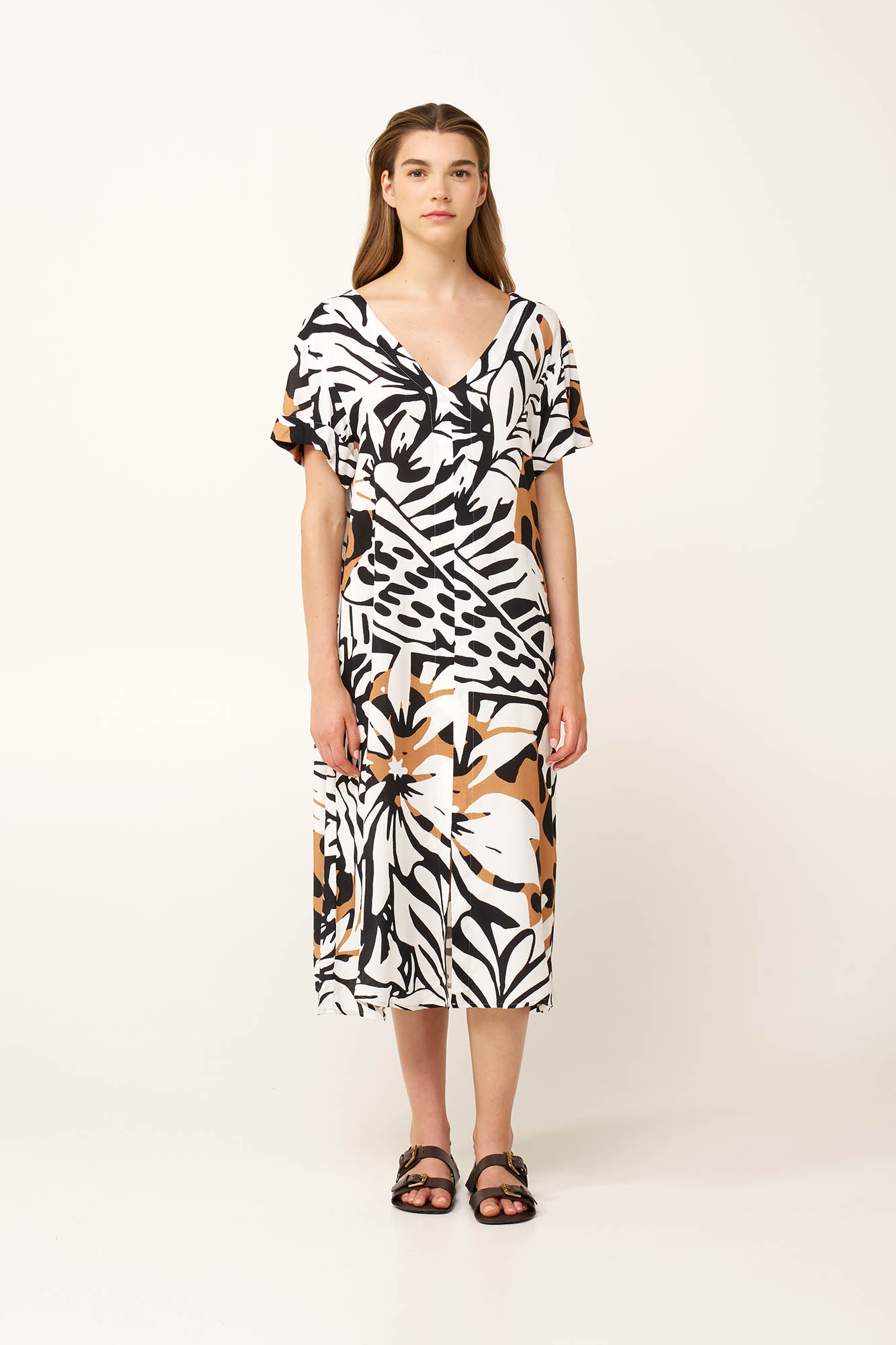 Καλοκαιρινό Φόρεμα απο Ποπλίνα με V