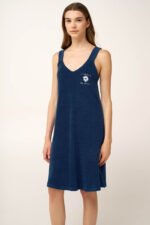Αμάνικο Frottee Φόρεμα Θαλάσσης με V - Image 2