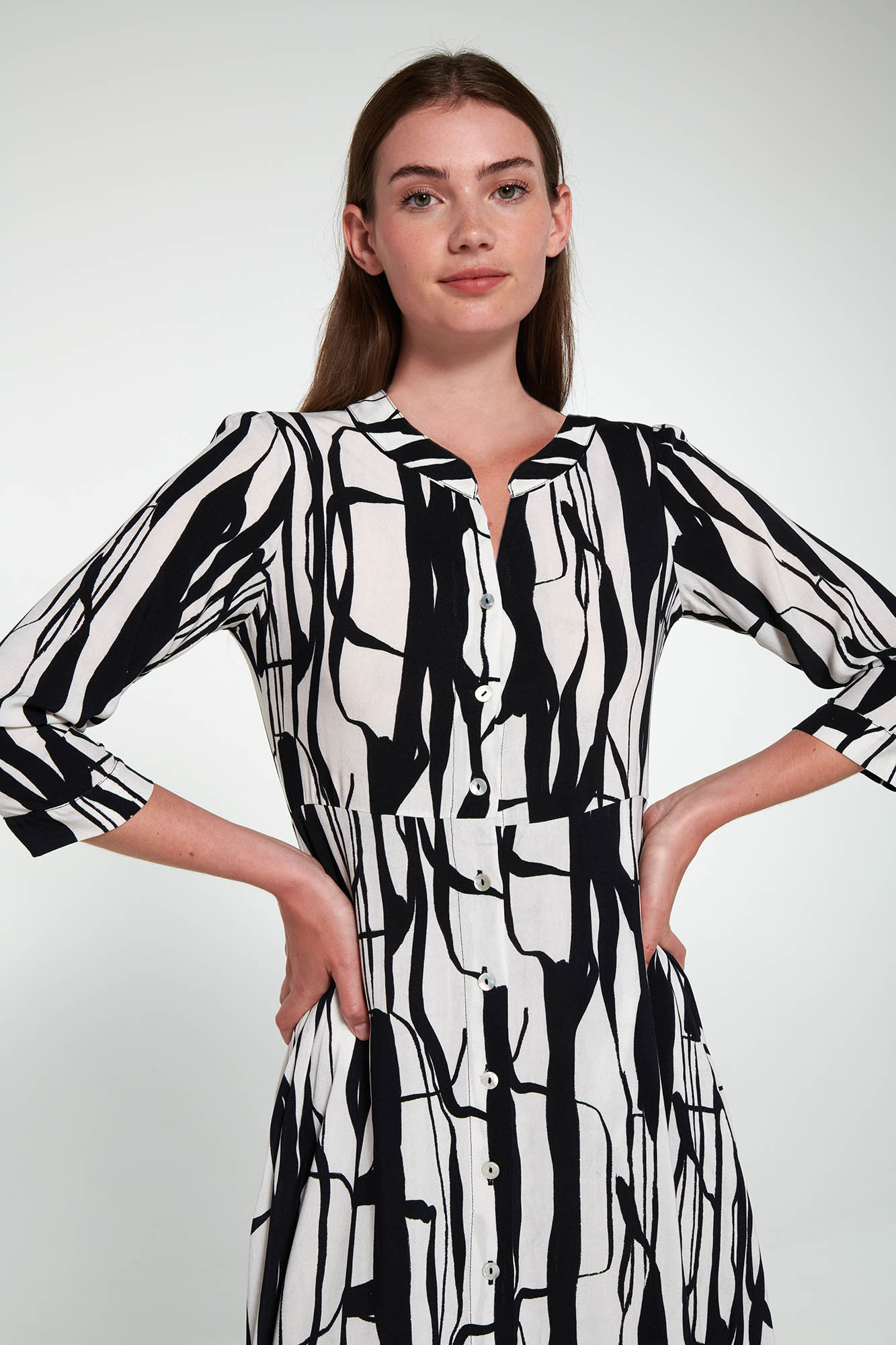 Εμπριμέ Μακρύ Φόρεμα