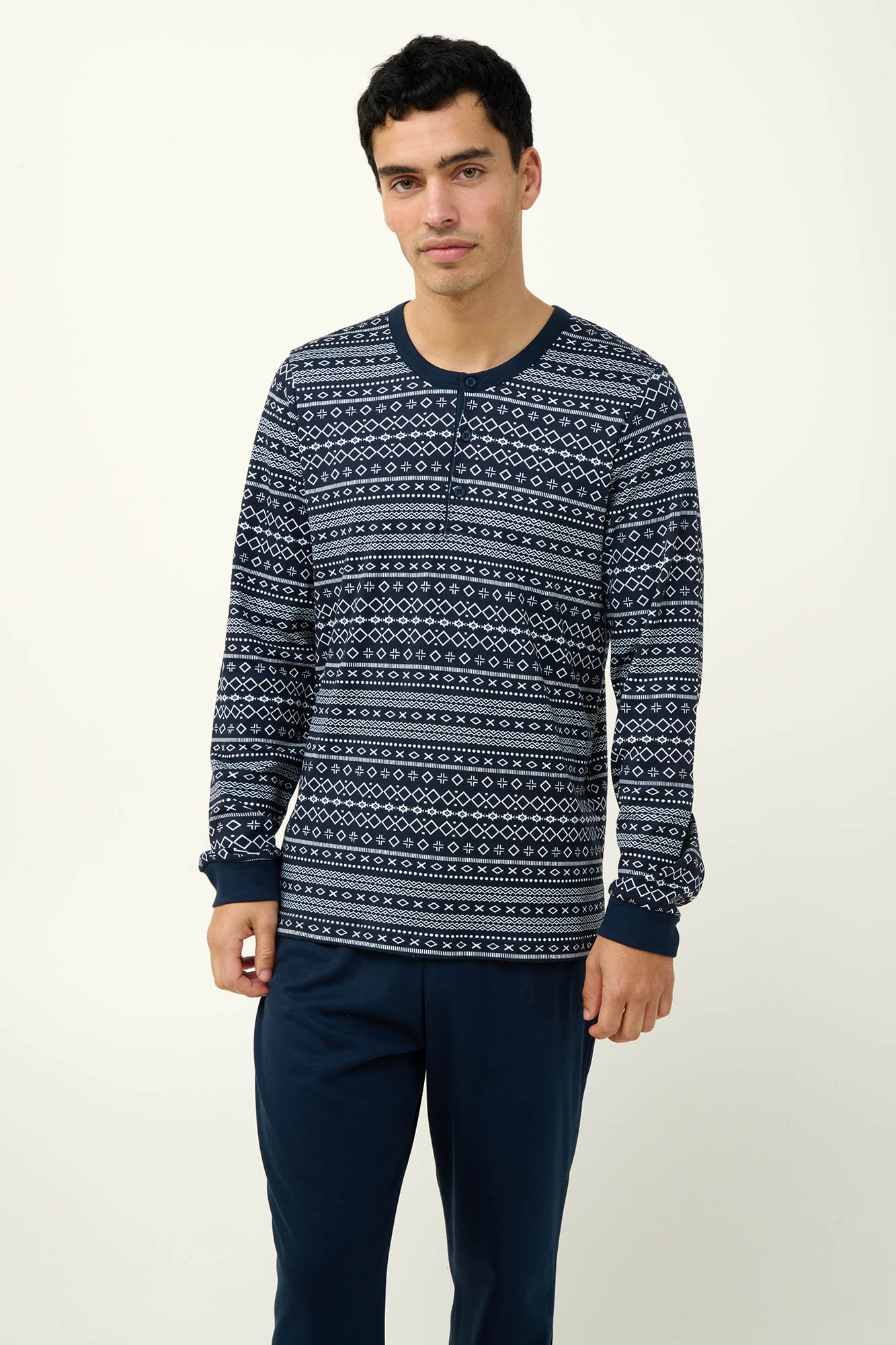 Ανδιρκή Βαμβακερή Πυτζάμα με Πατιλέτα