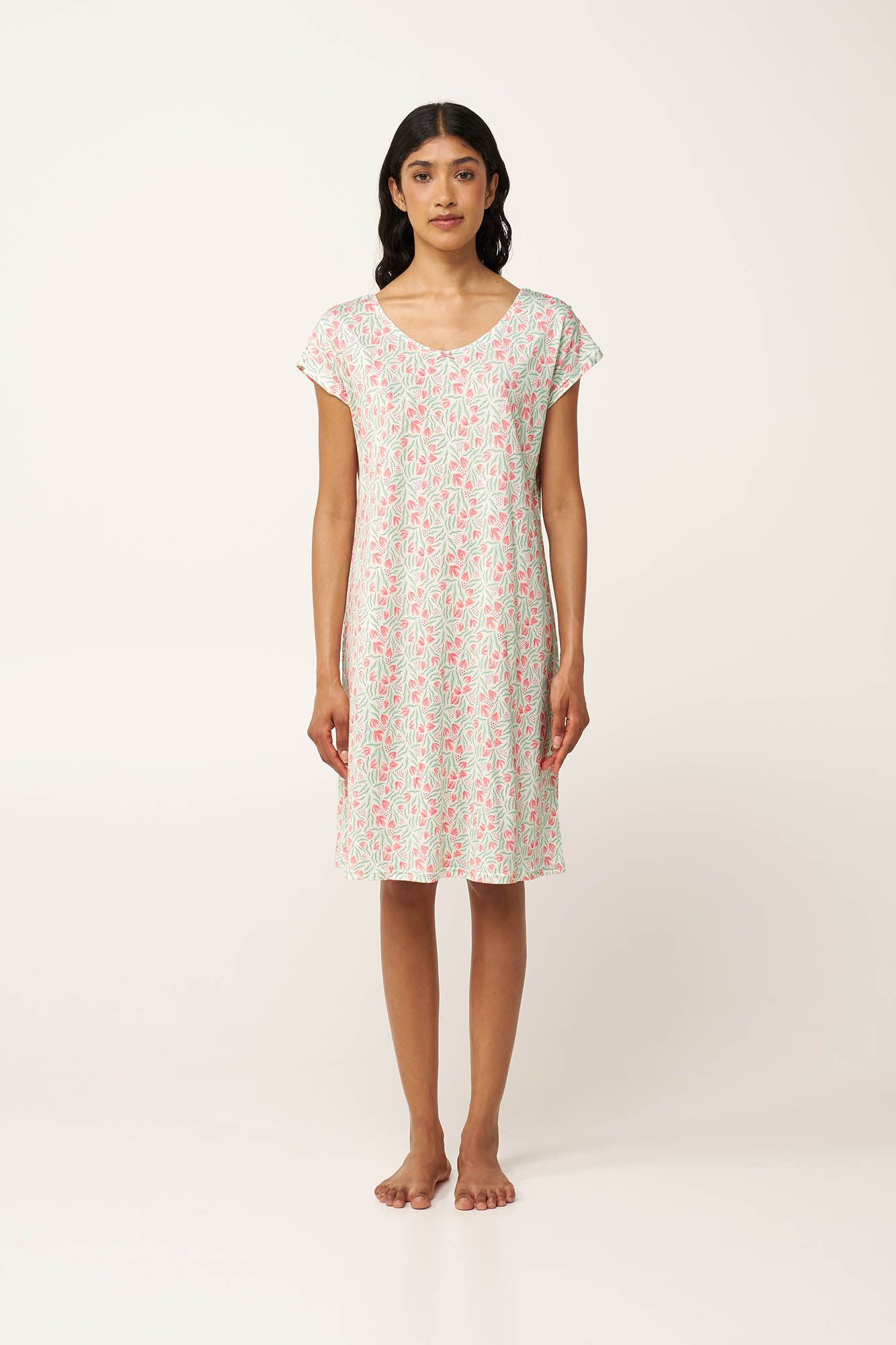Γυναικείο Φλοράλ Νυχτικό Cotton-Modal