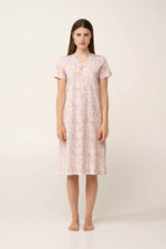 Βαμβακερό Νυχτικό με V Λαιμόκοψη - Image 2