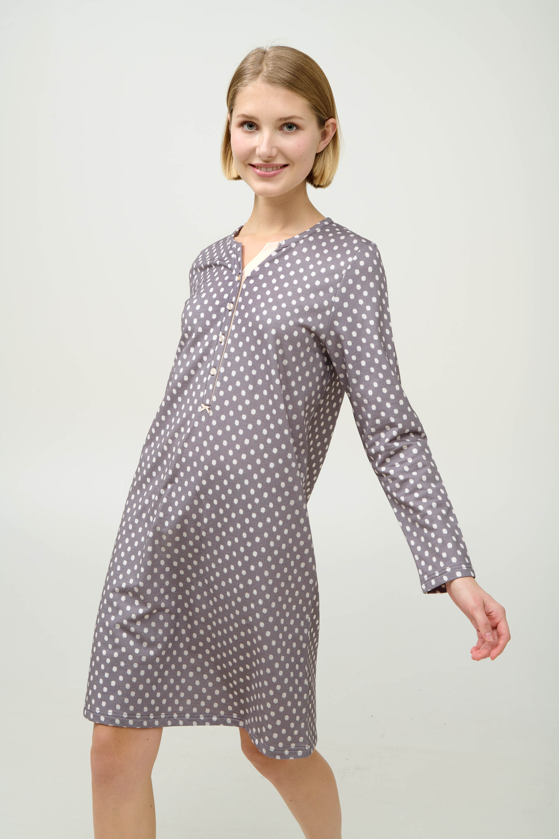 Πουά Φούτερ Νυχτικό με Πατιλέτα