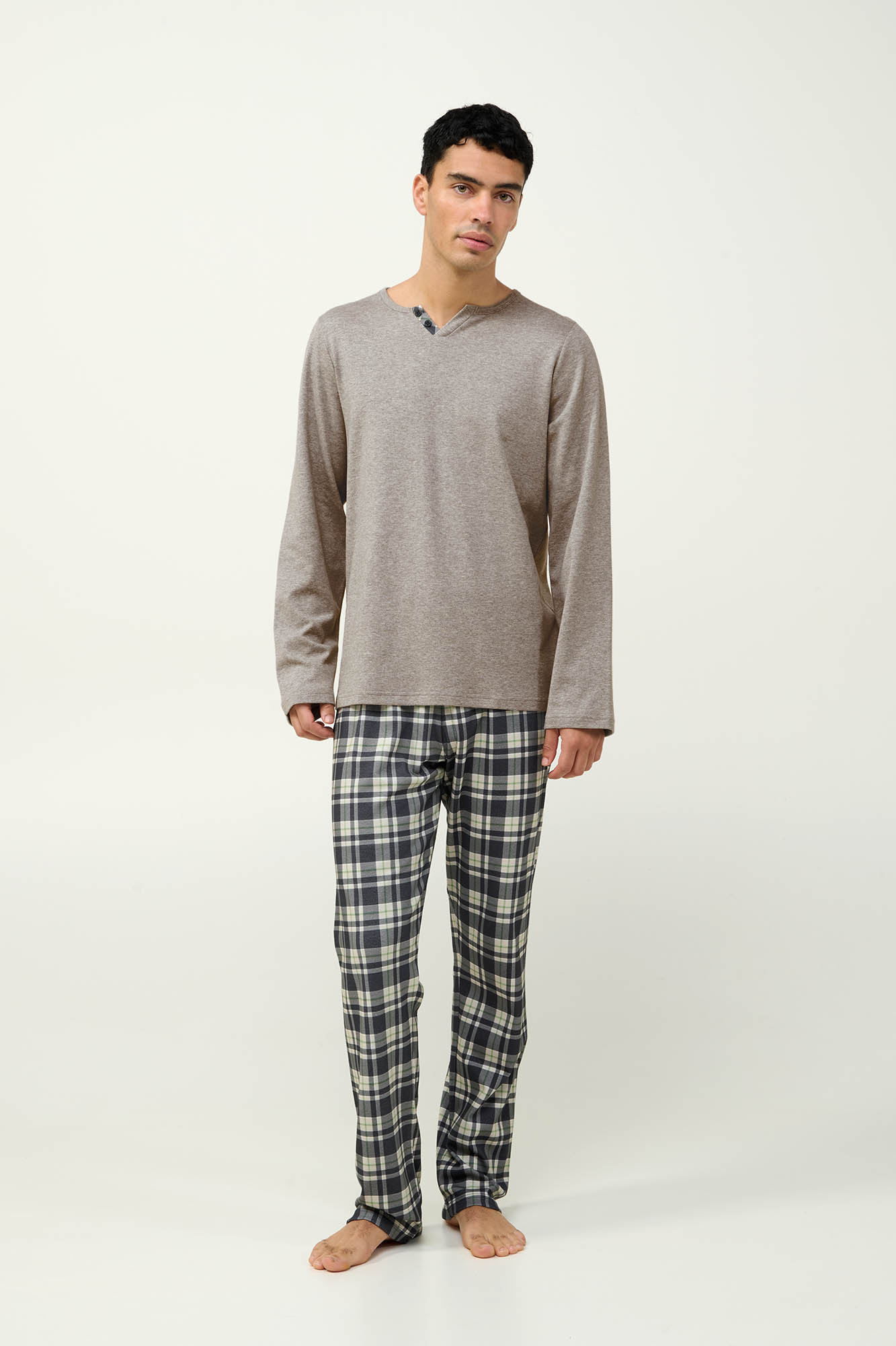 Πυτζάμες Ανδρικές Πικέ V-Λαιμόκοψη