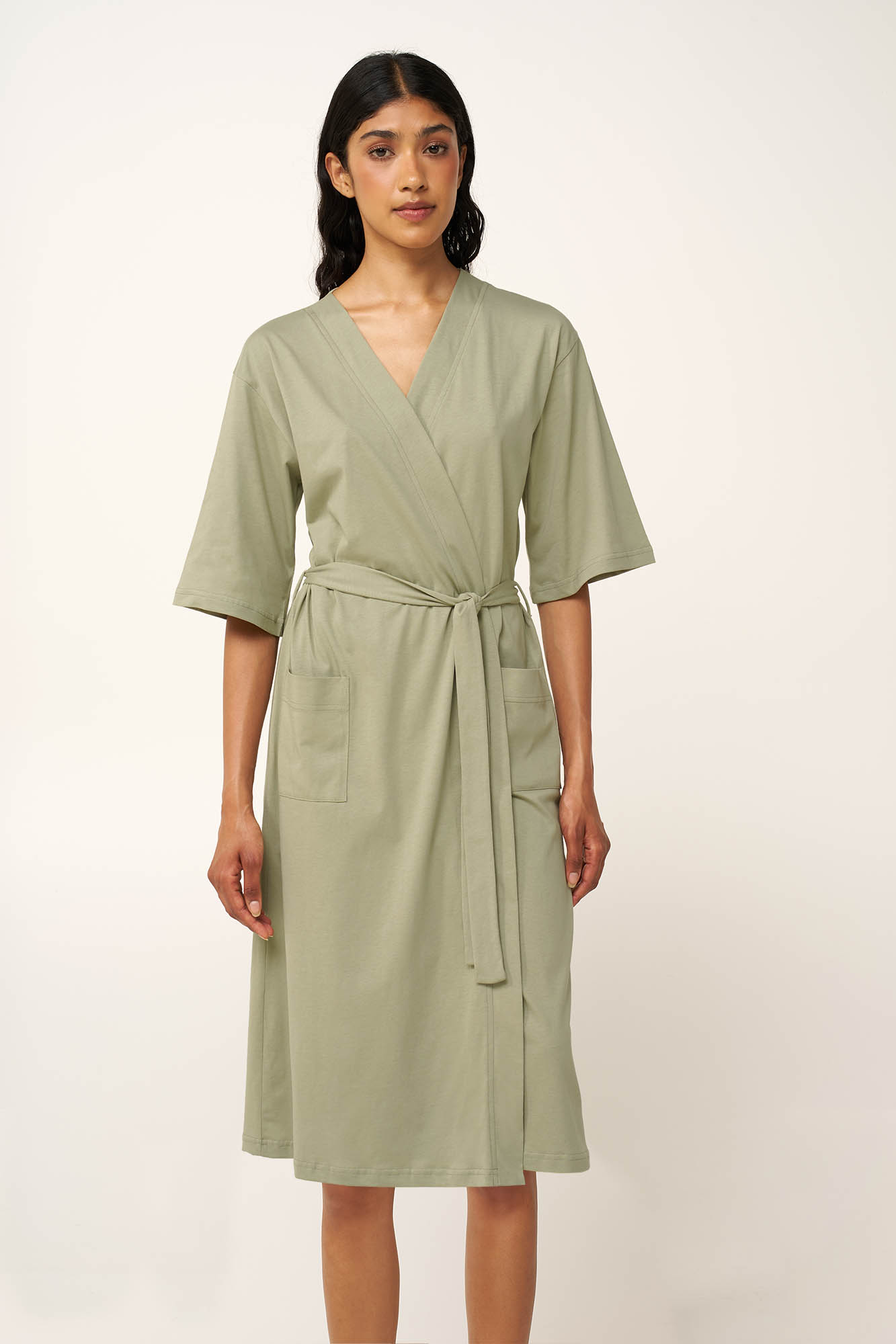 2_0697742922 Γυναικεία Σταυρωτή Ρόμπα από Βαμβάκι