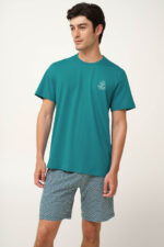 Βαμβακερή Ανδρική Πυτζάμα με Κοντό Μανίκι - Image 2