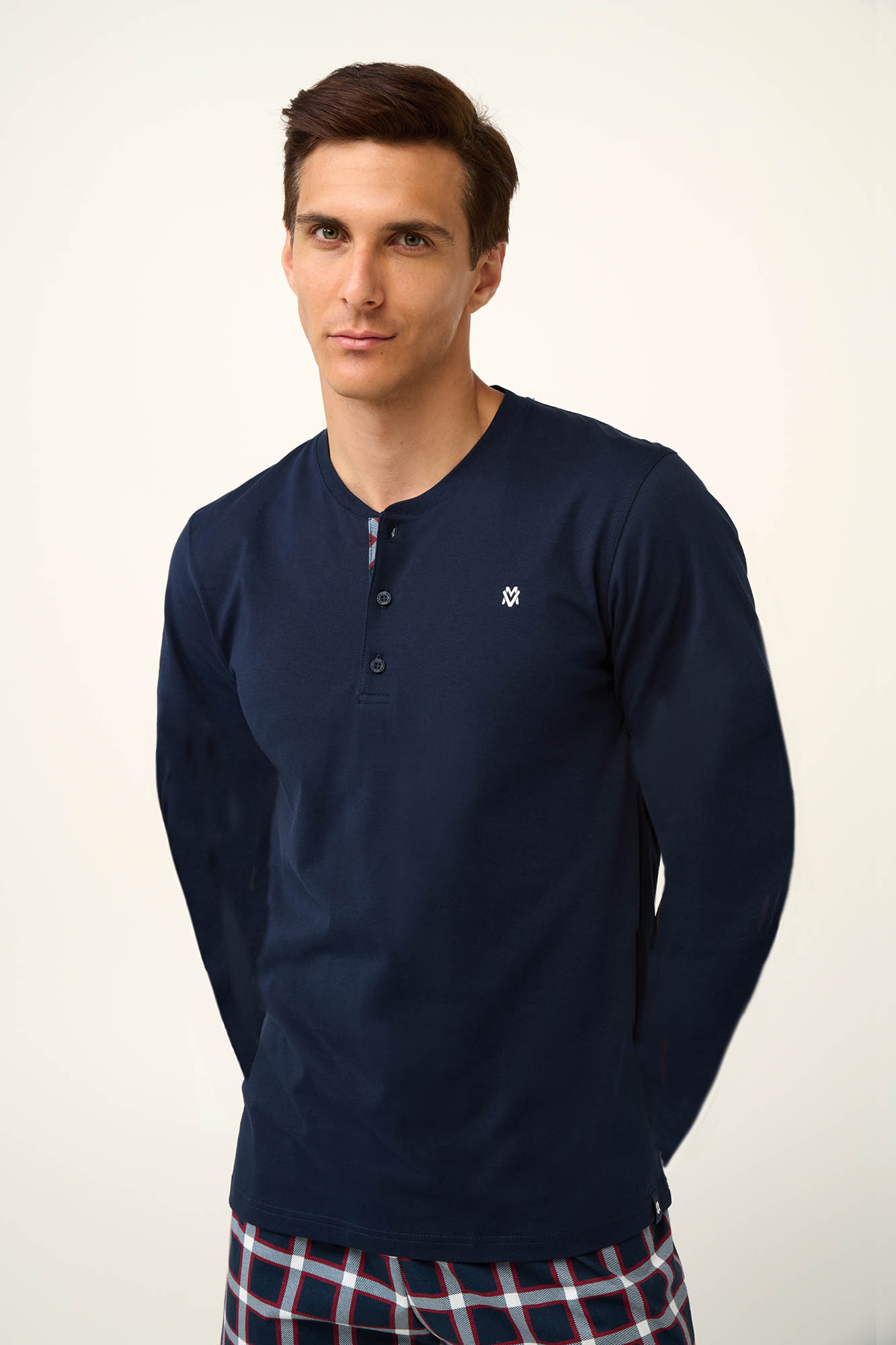 Βαμβακερή Ανδρική Πυτζάμα με Πατιλέτα