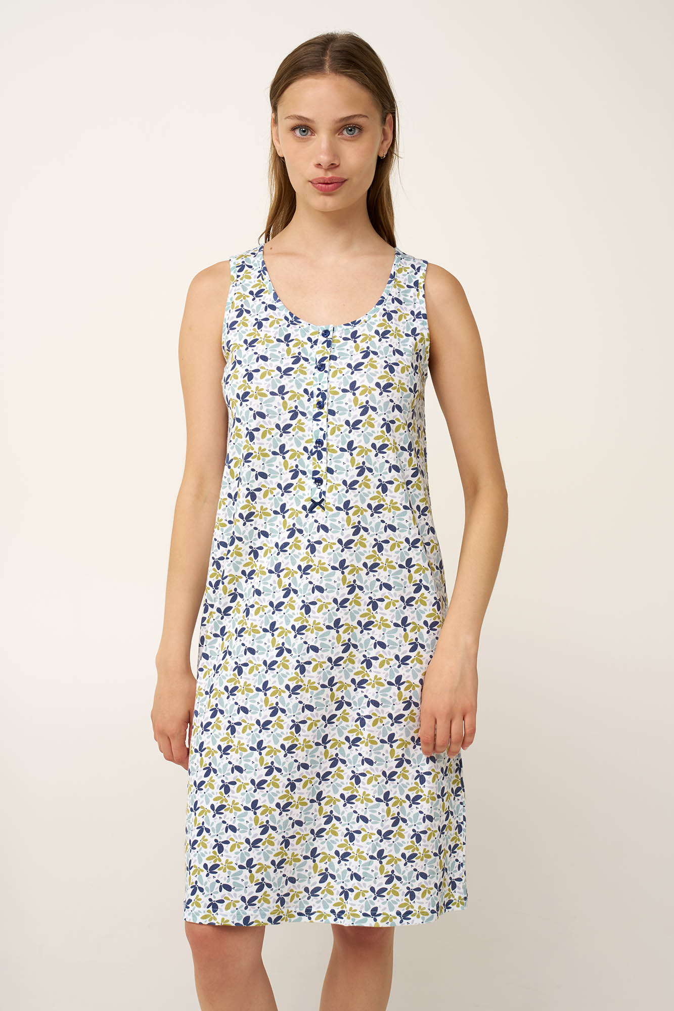 2_0715243179 Βαμβακερό Νυχτικό με Πατιλέτα