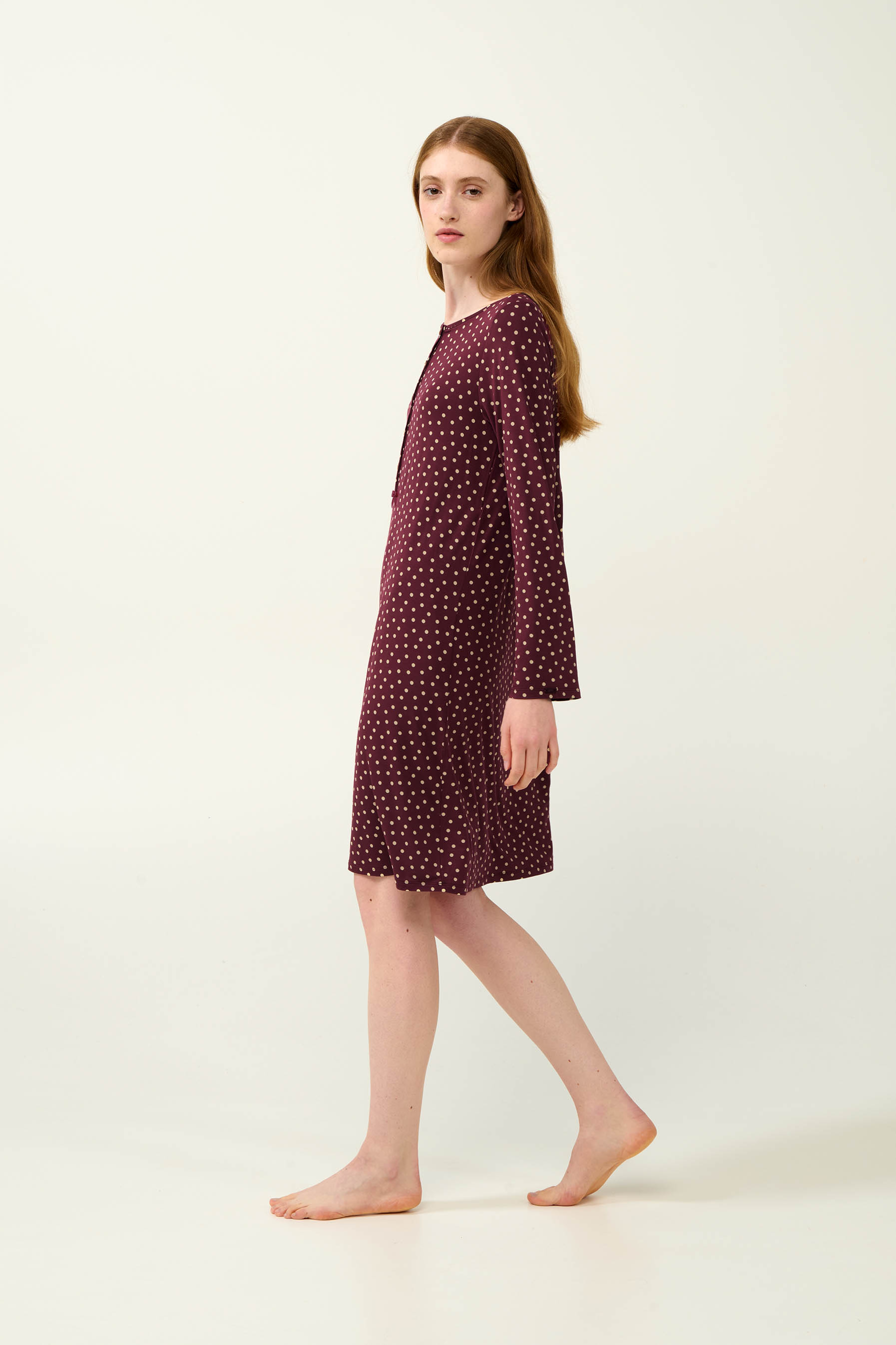 Micromodal Πουά Νυχτικό με Πατιλέτα