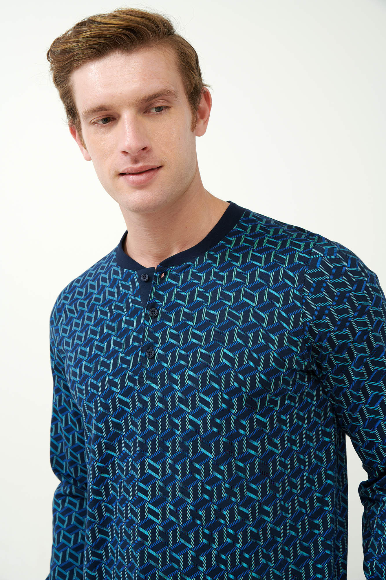 2_0737192037 Πυτζάμα S. Jersey με Γεωμετρικό Μοτίβο Κύβων