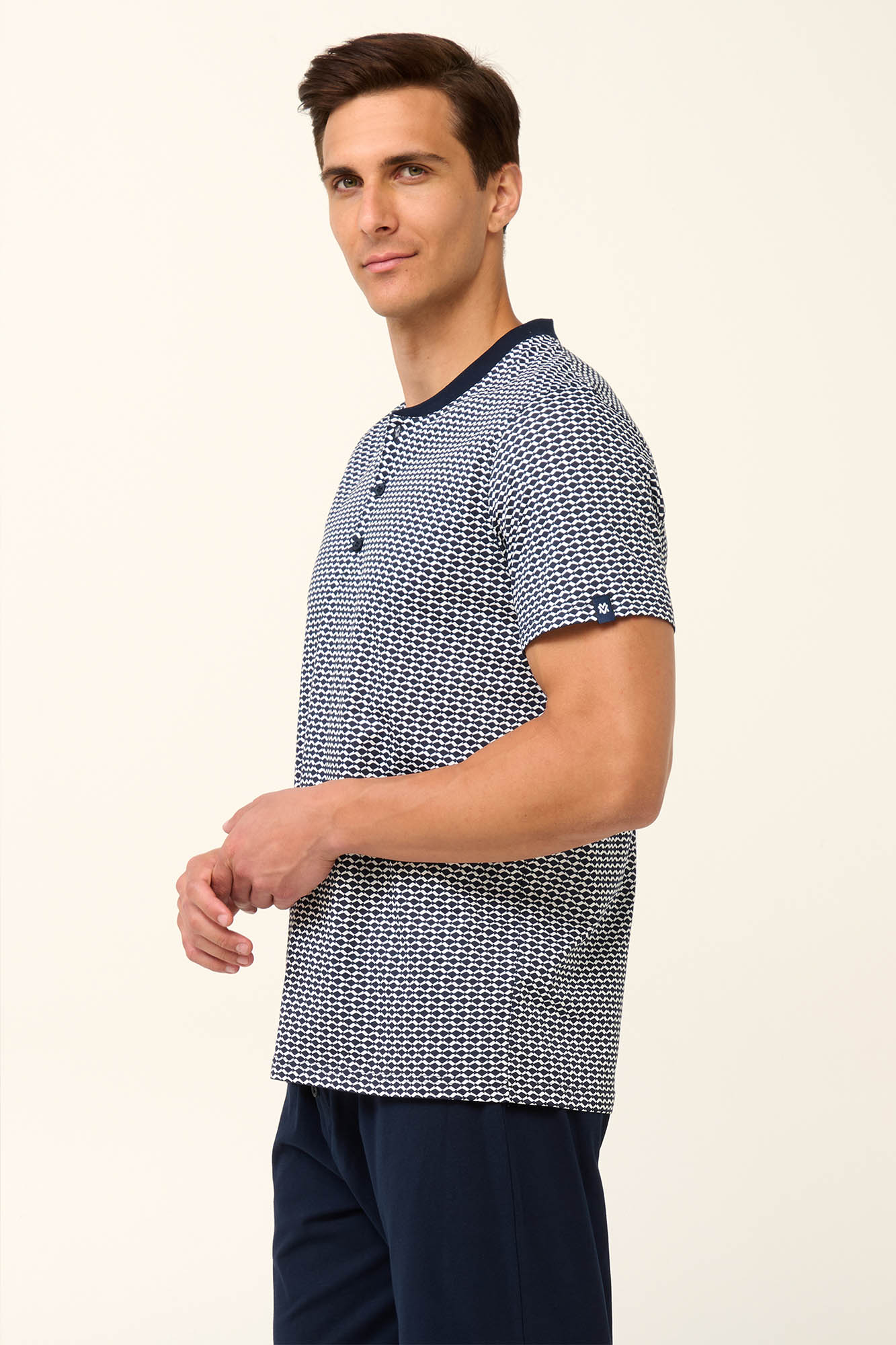 Βαμβακερή Ανδρική Πυτζάμα με Πατιλέτα