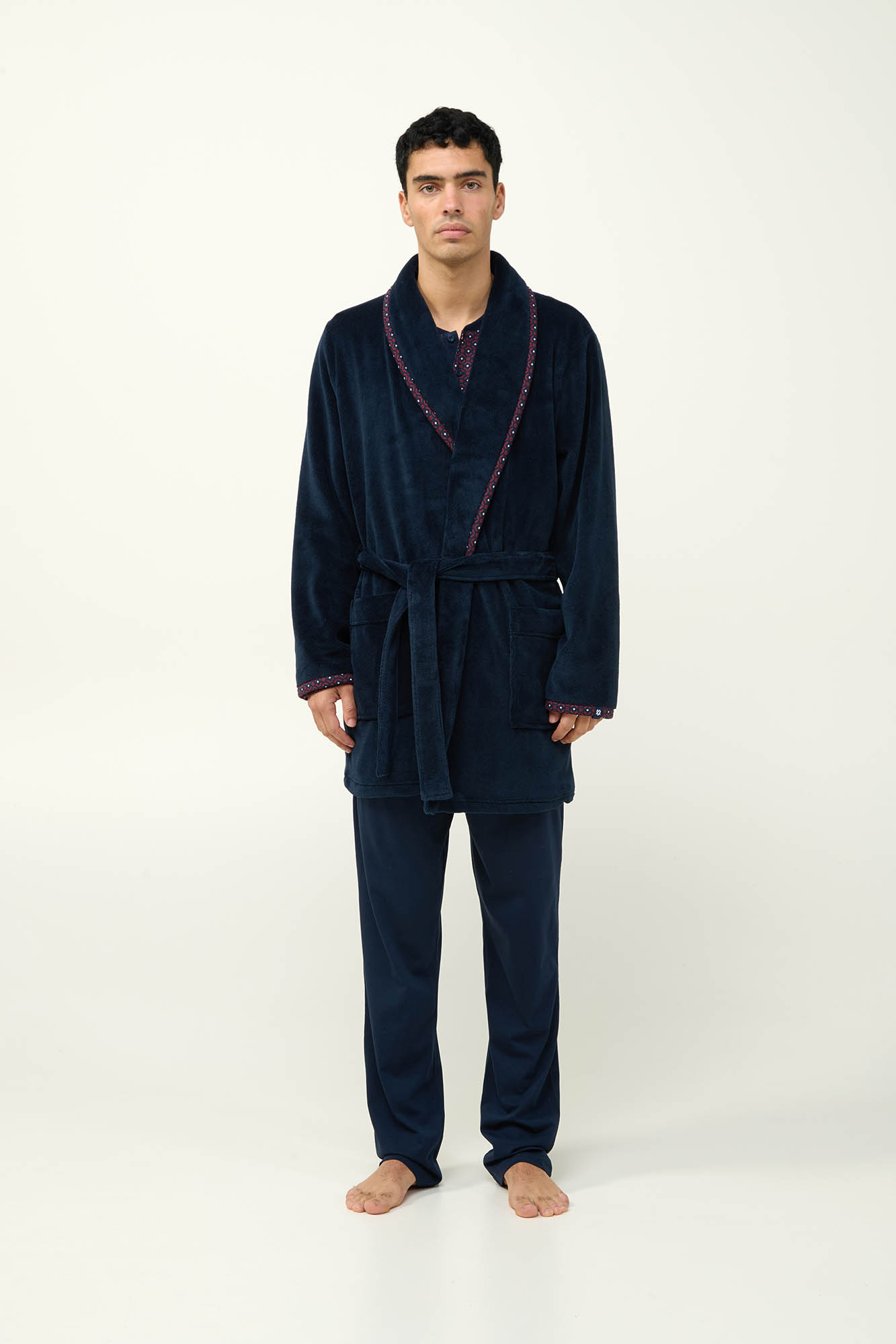 Σταυρωτή Ανδρική Fleece Ρόμπα