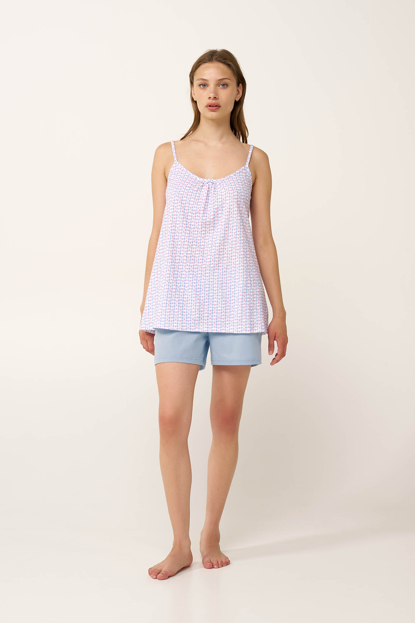 2_0763065271 Βαμβακερό Baby Doll με Τιράντες - Image 1